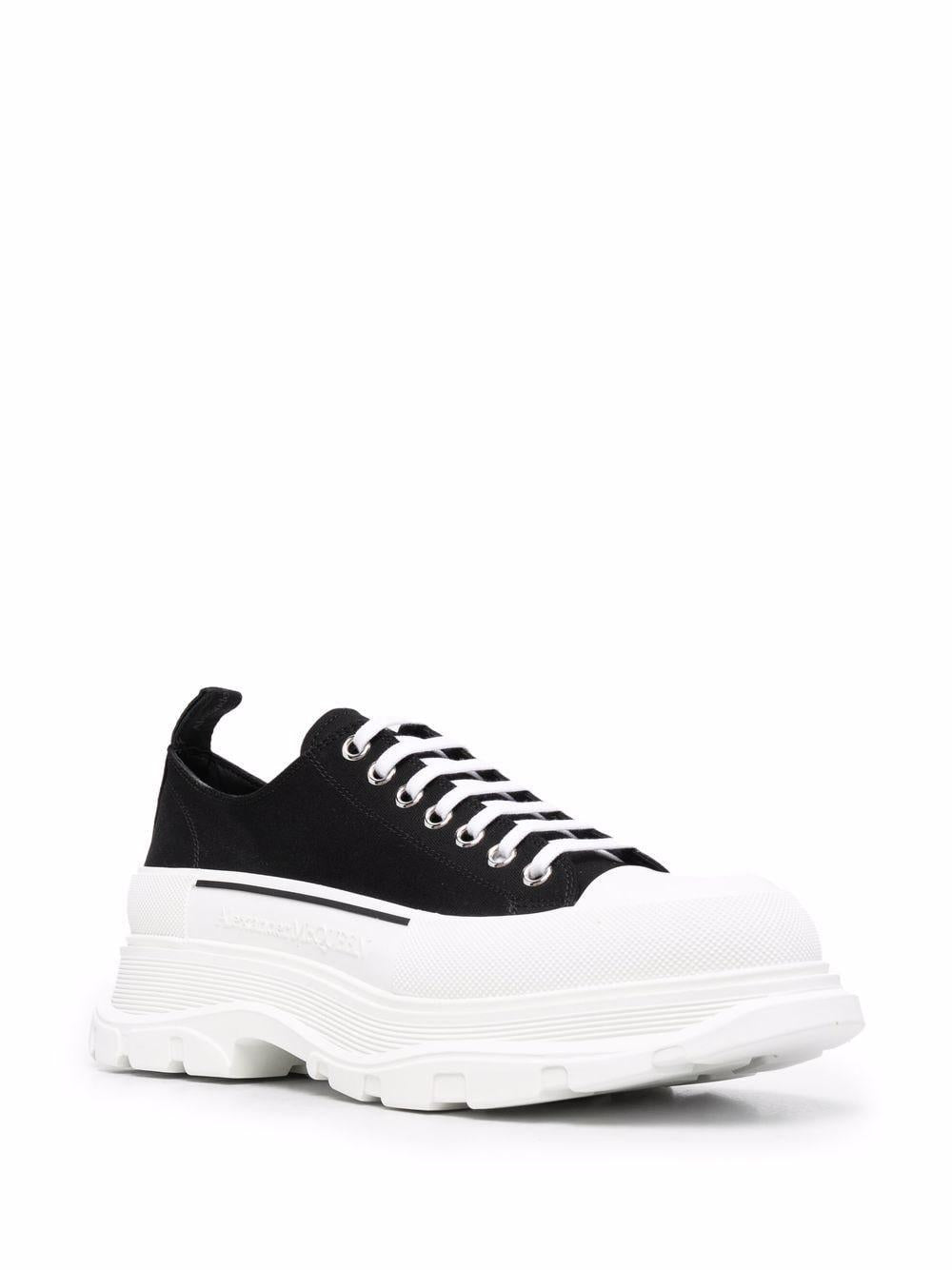 Black/white canvas/leather Tread Slick low top sneakers 705660 W4MV21070 ALEXANDER MCQUEEN