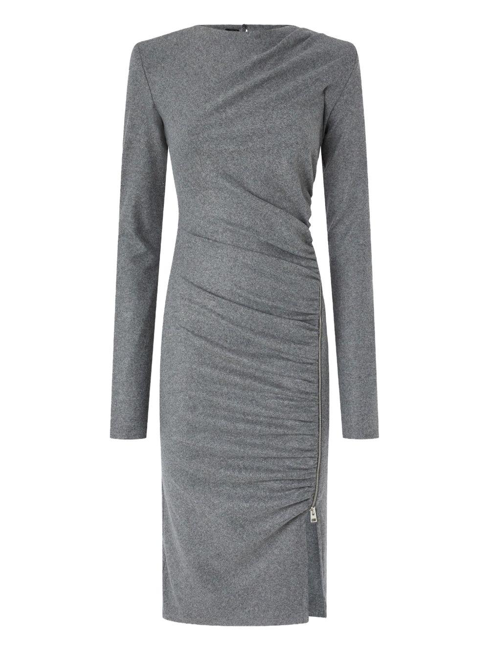 Fitted midi dress with draping 106126 A2ZUI76 PINKO