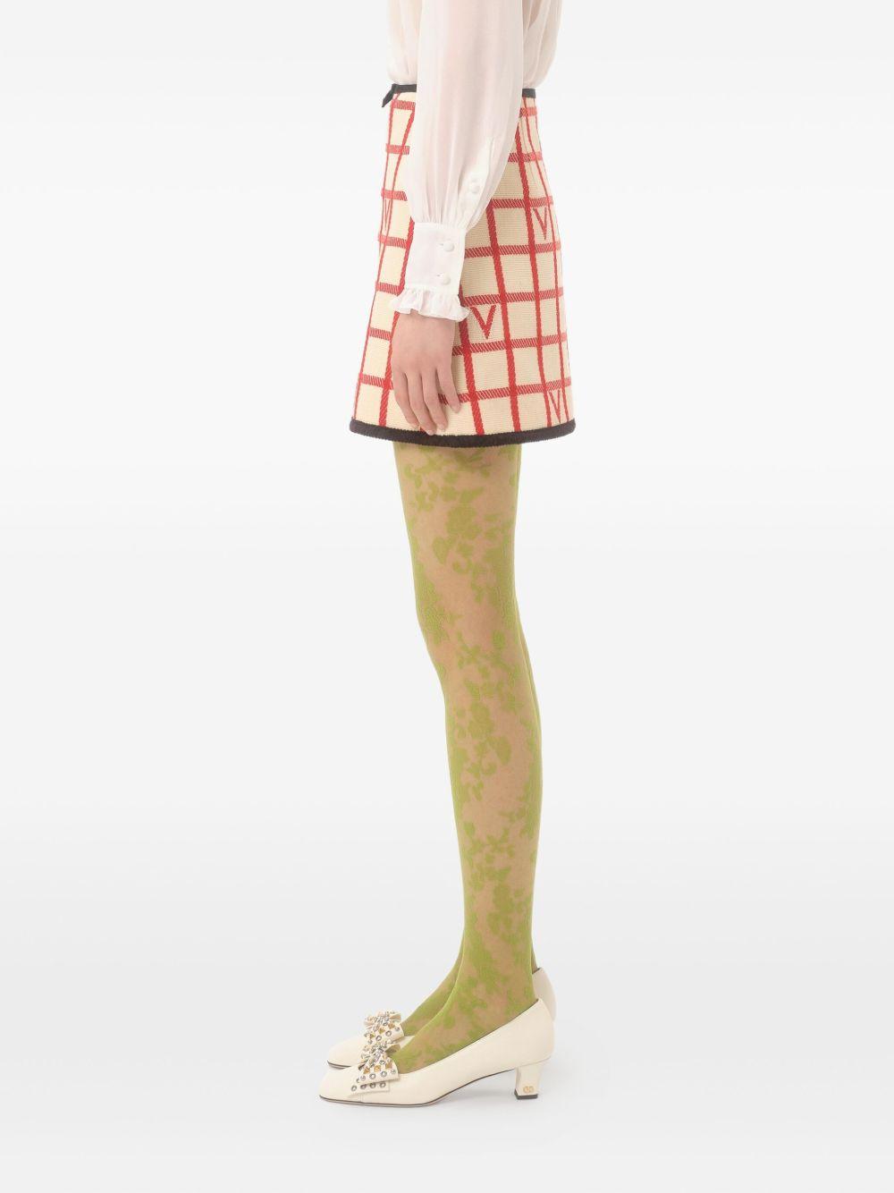 Check Skirt With Vlogo 7B3RADJ49JN BRS VALENTINO GARAVANI