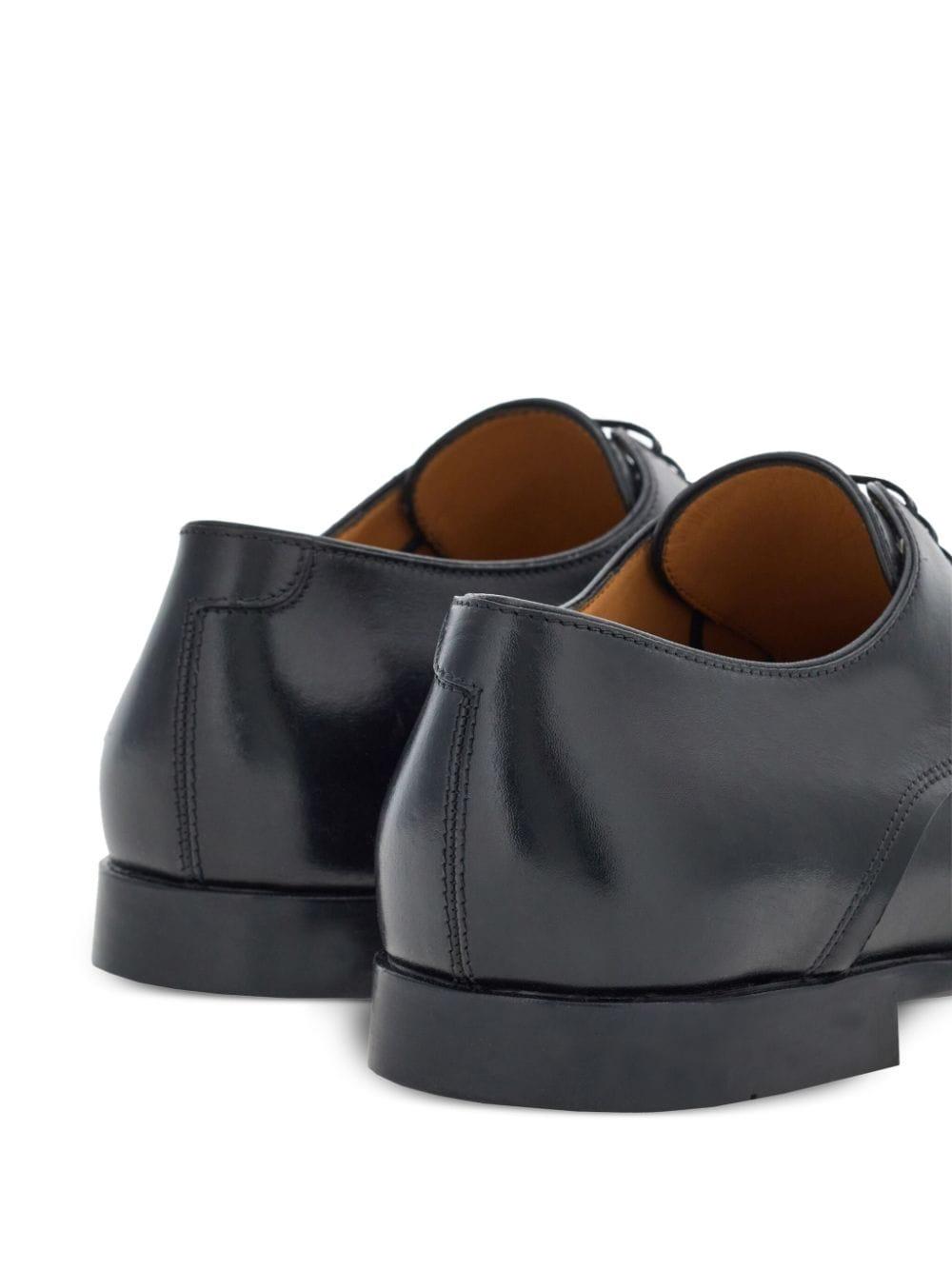 lace-up leather derby shoes<BR/><BR/><BR/> FOSCO 0762619NERO FERRAGAMO
