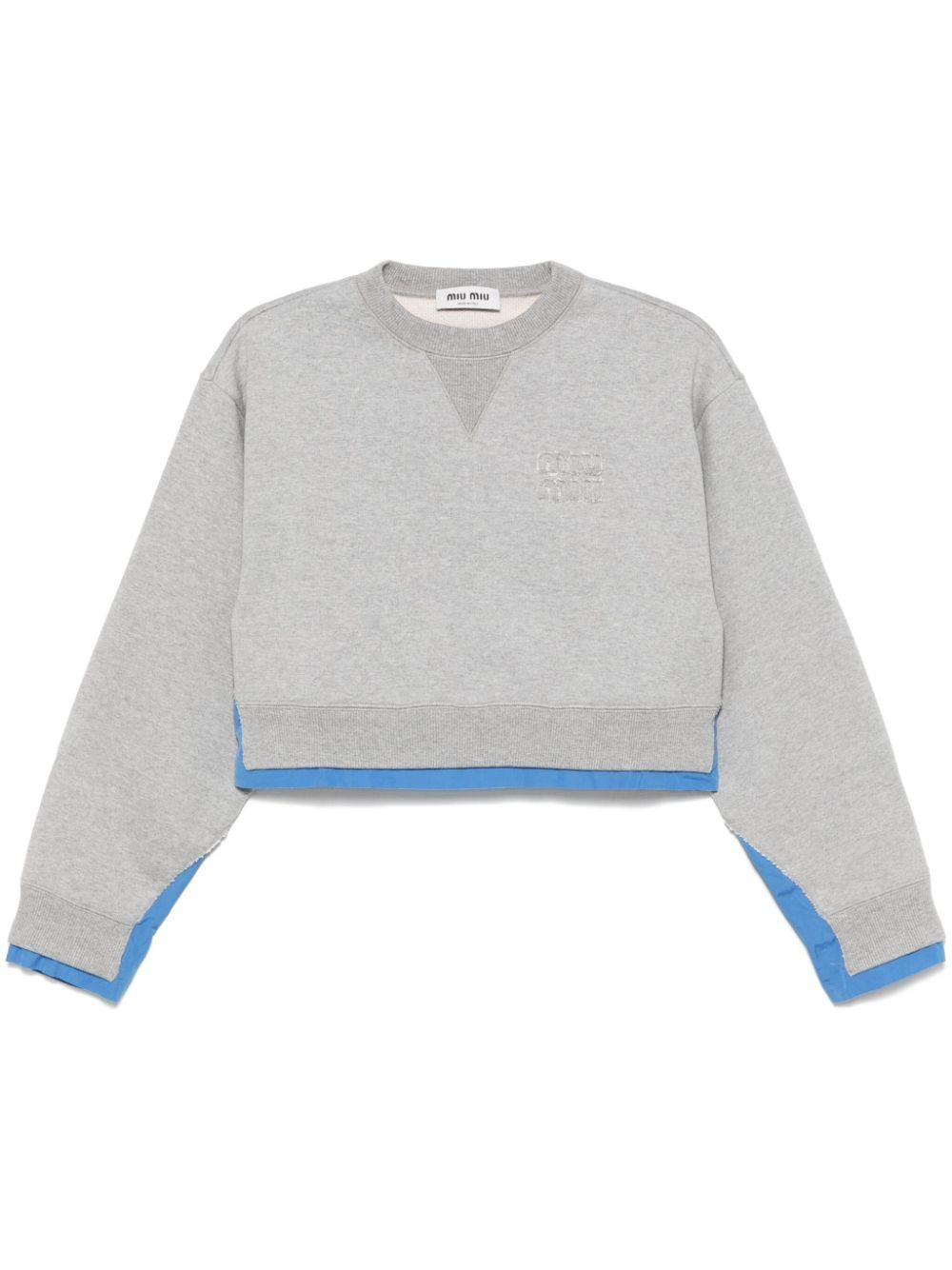 Logo-patch sweatshirt<BR/><BR/><BR/> MJL055 15WIF0031 MIU MIU