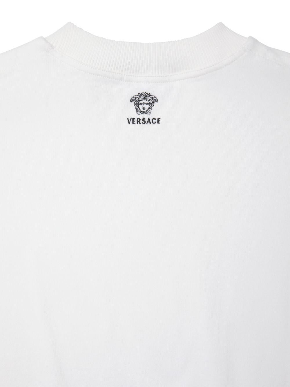 Embroidered Stretch Cotton-Jersey T-Shirt 1023753 1A178881W000 VERSACE