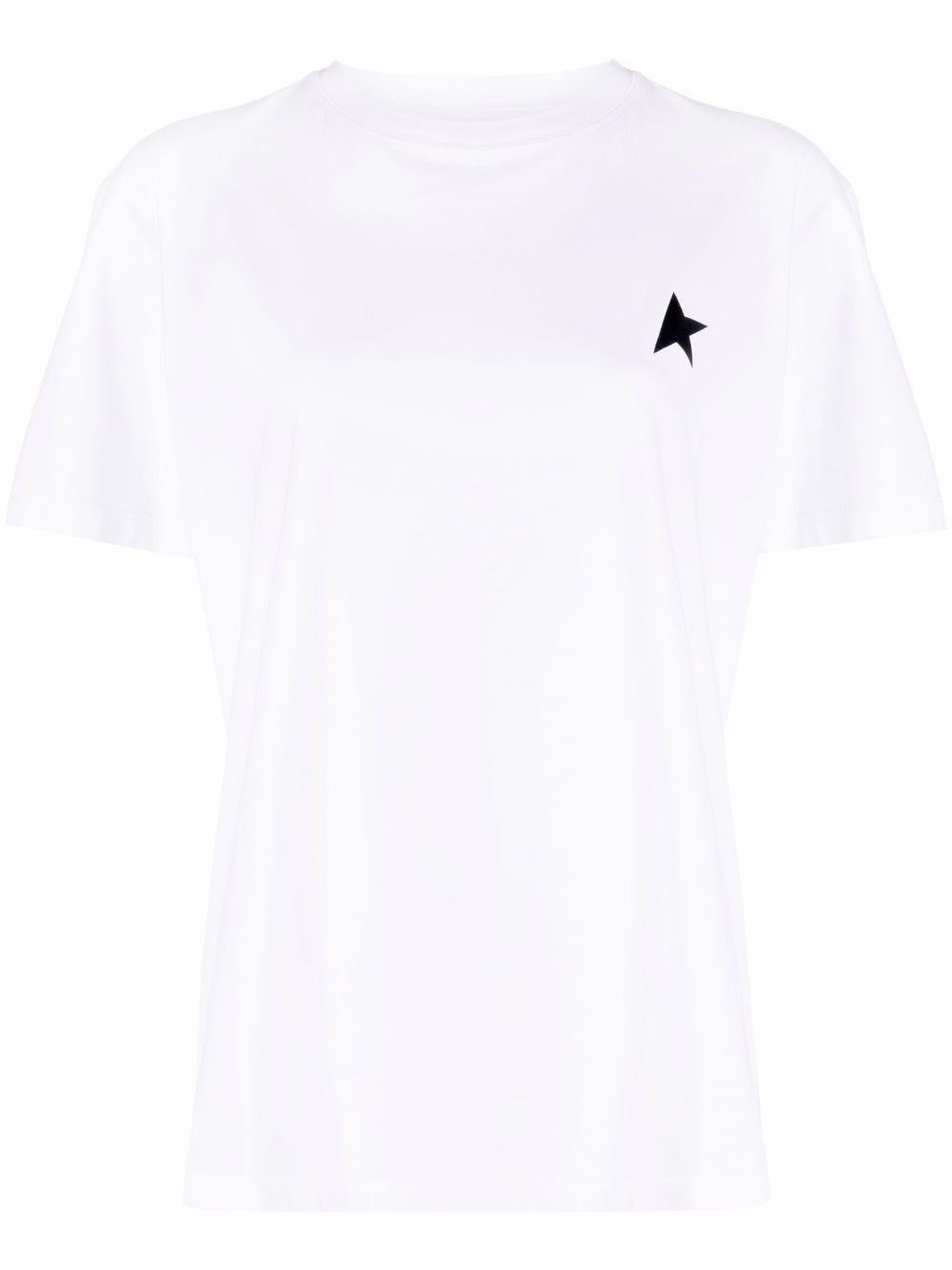 White cotton logo print T-shirt GWP00880 10364 GOLDEN GOOSE