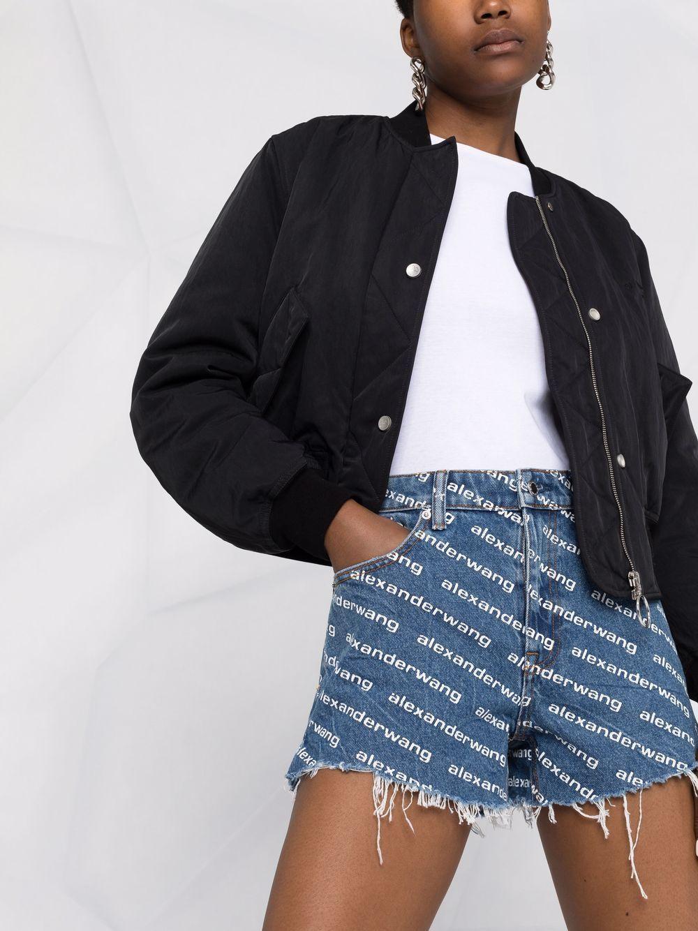 Logo-print denim shorts<BR/><BR/><BR/> 4DC1214897 460 ALEXANDER WANG