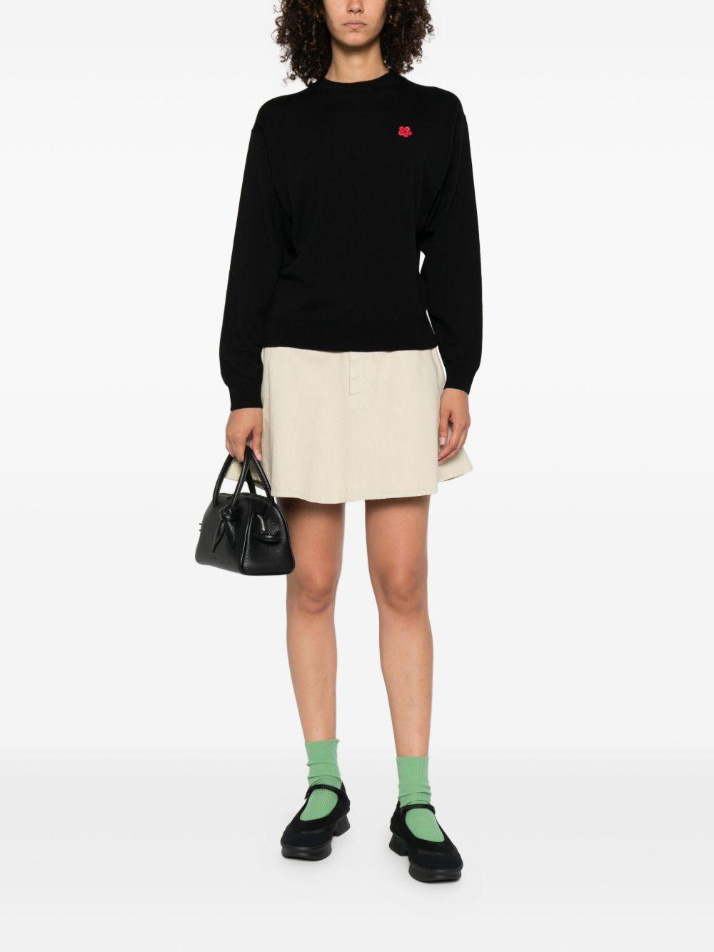 'Boke Flower' embroidered jumper in merino wool FF62PU7273LB 99JBLACK KENZO