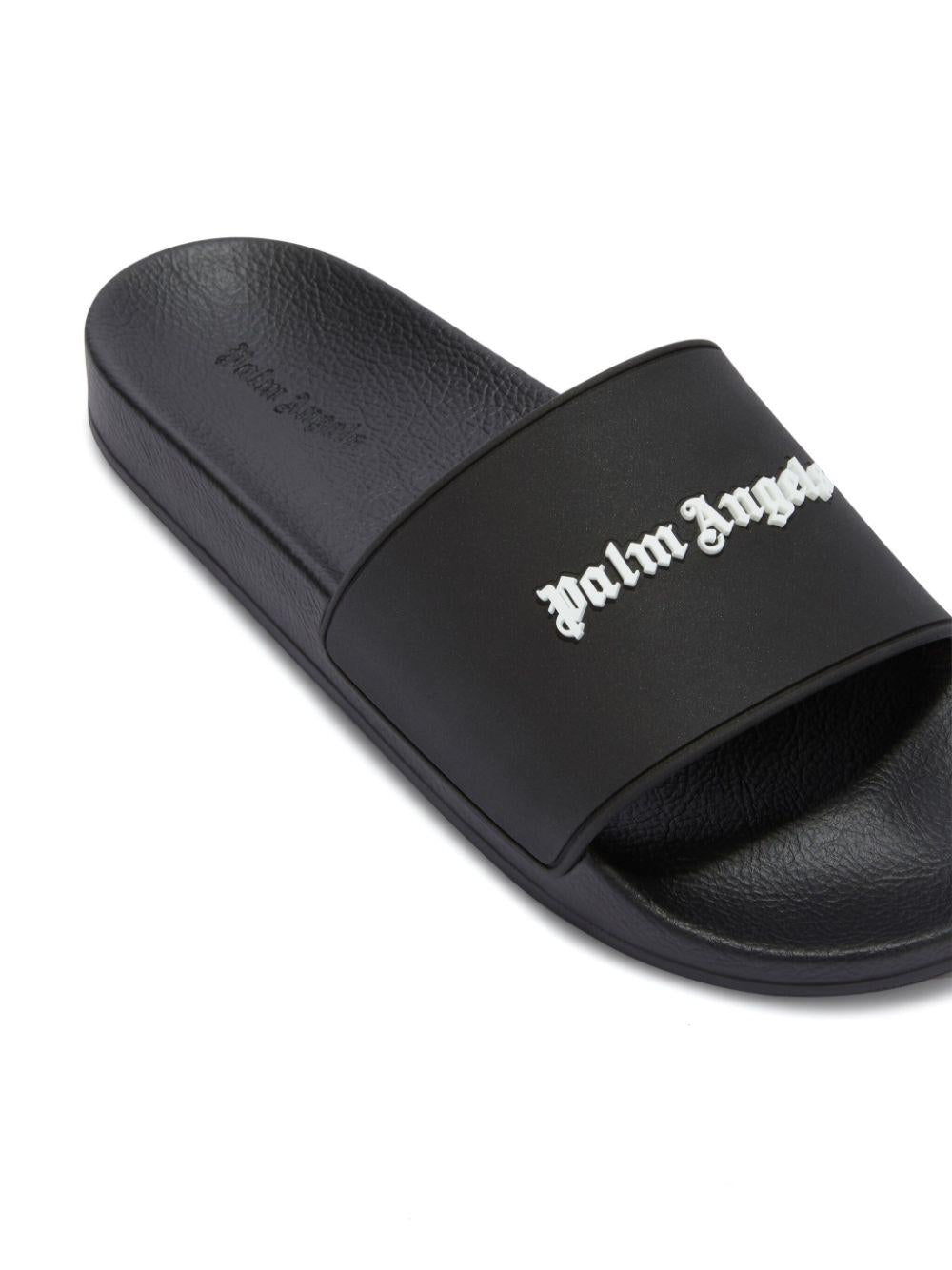 Logo-embossed pool slides<BR/><BR/><BR/> PMIC010C99MAT001 1001 PALM ANGELS