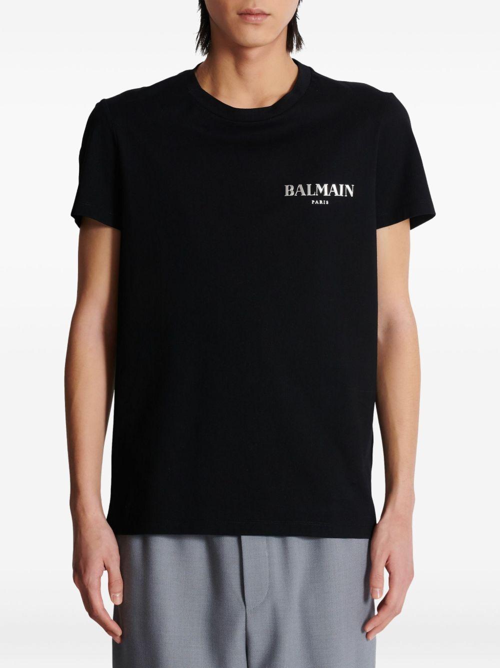 T-shirt with vintage gel Balmain logo FH1EF000GD84 EAC BALMAIN