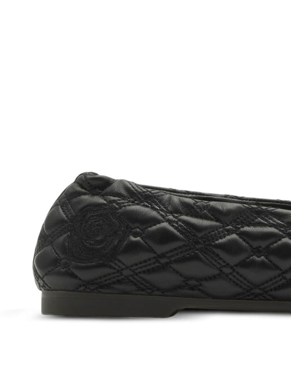 Equestrian Knight-embroidered leather ballerina shoes 8080383 A1189 BURBERRY