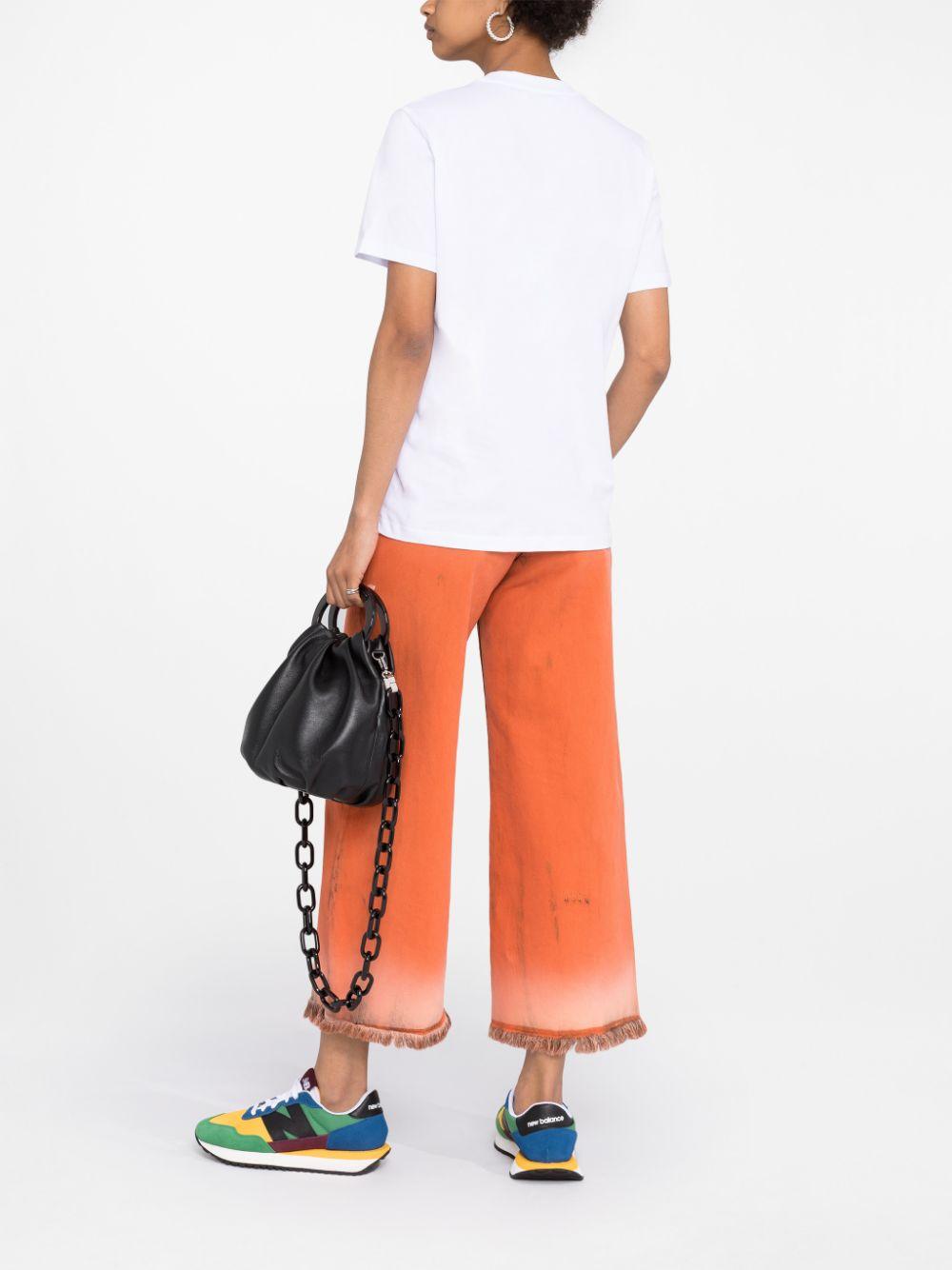 Bright-white/black cotton logo-print short-sleeved T-shirt 2000MDM510 20000201 MSGM