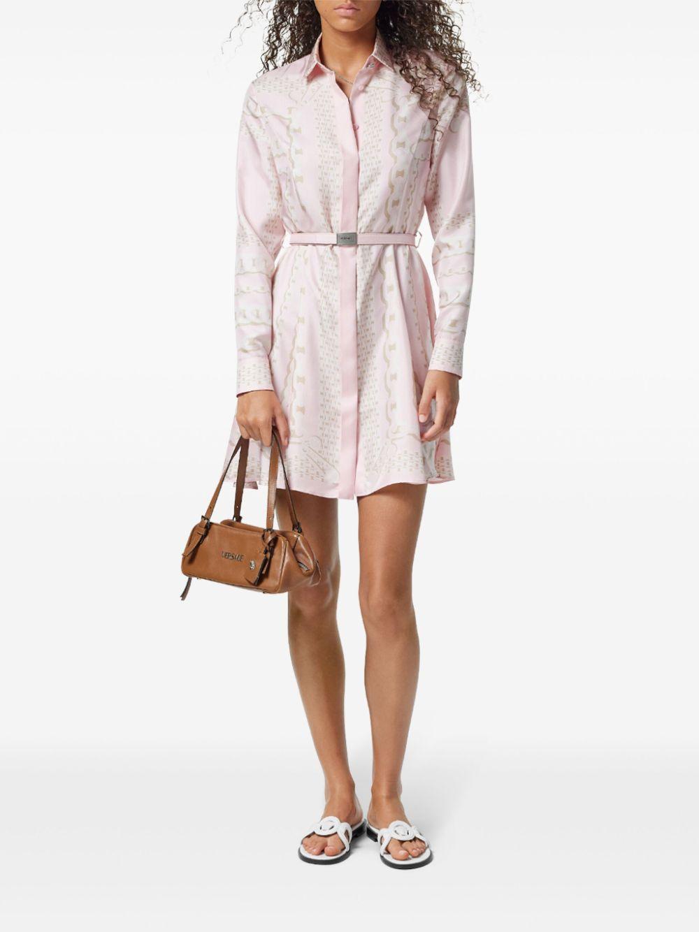 Printed silk mini dress<BR/><BR/><BR/> 1018933 1A136385PC60 VERSACE