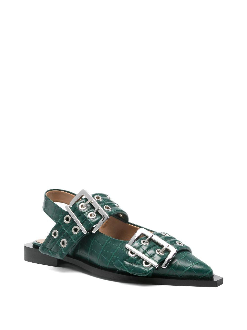 Ballet Shoes with Double Buckle S3005 774 GANNI