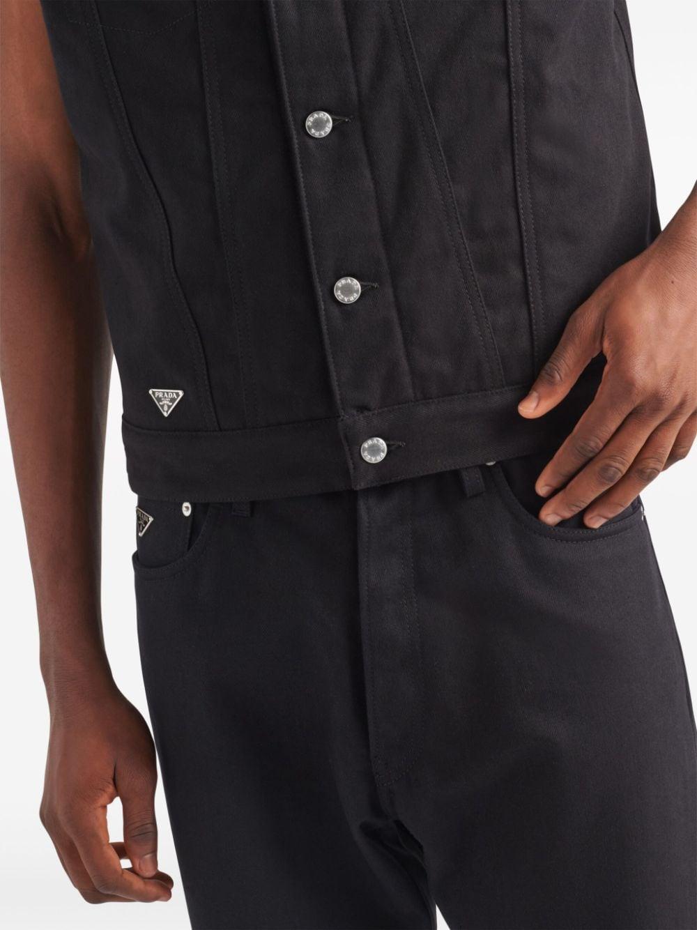 Cotton denim quilted lining vest GEB235 1ZFBF0557 PRADA