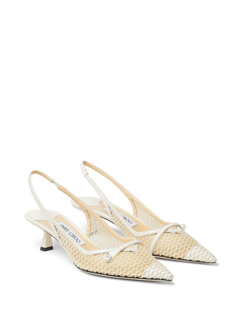 Amita 45 slingback AMITA 45 WHITE/LATTE JIMMY CHOO