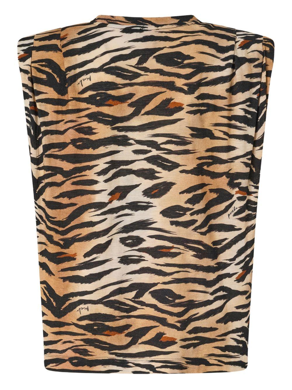 Sleeveless sweater with tiger print 106720 A37ZZC8 PINKO