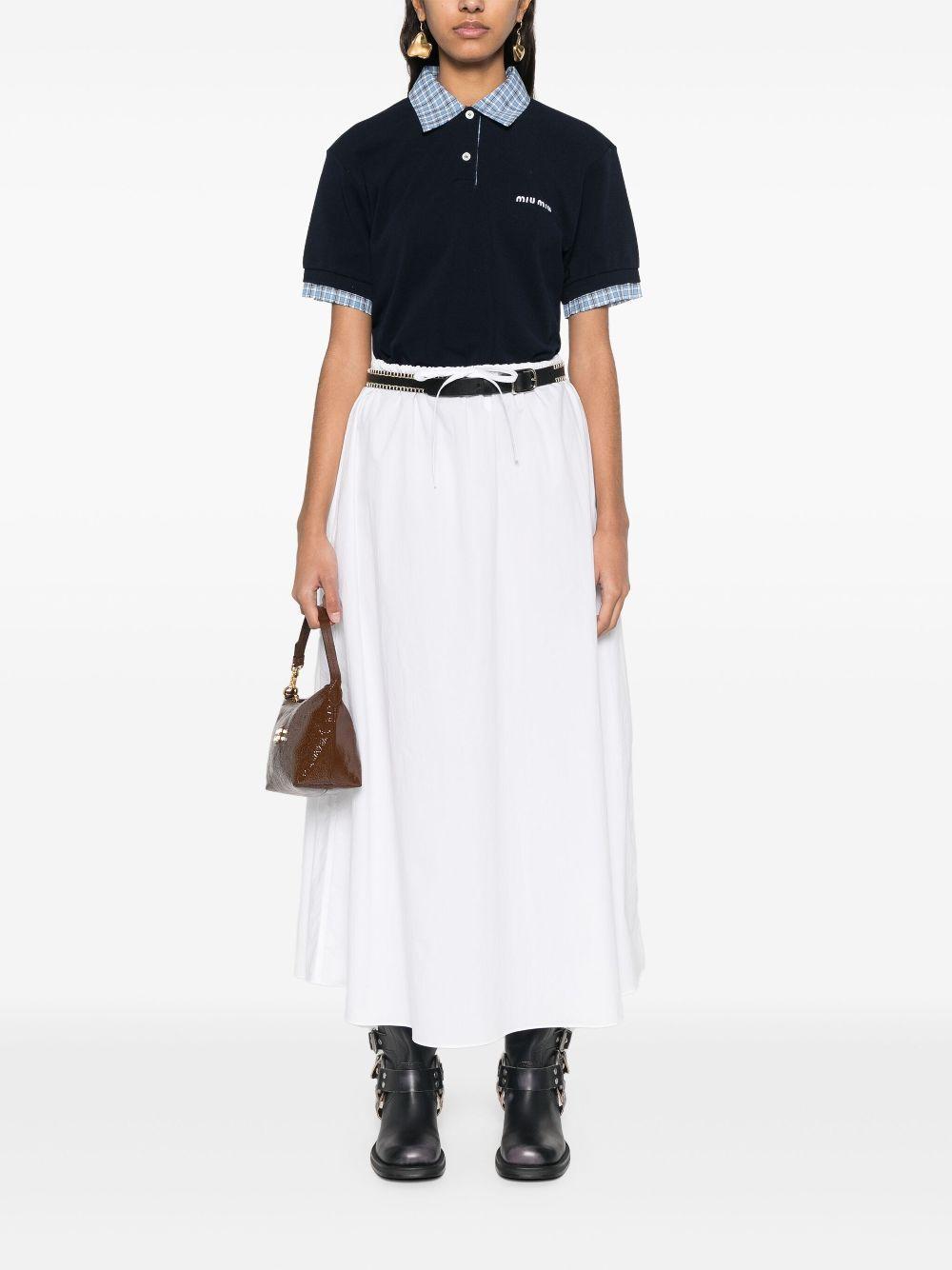 Layered-effect polo shirt<BR/><BR/><BR/> MJN555 15WDF0008 MIU MIU