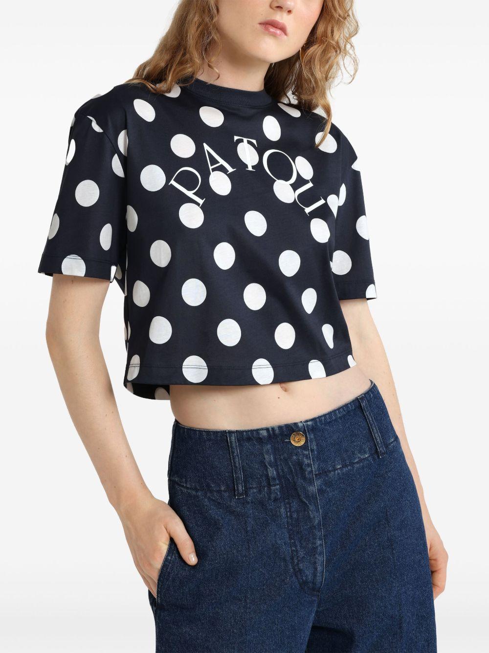 Logo-print split-back T-shirt<BR/><BR/><BR/> JE1379999 5064 PATOU
