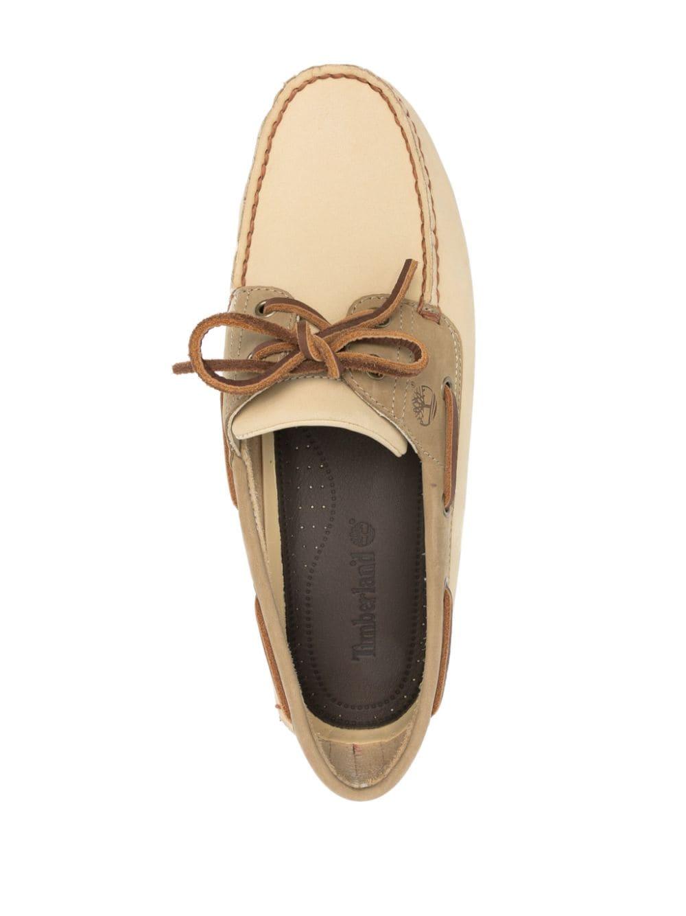 Logo-debossed leather boat shoes<BR/><BR/><BR/> TB0A2PDF ES11 TIMBERLAND