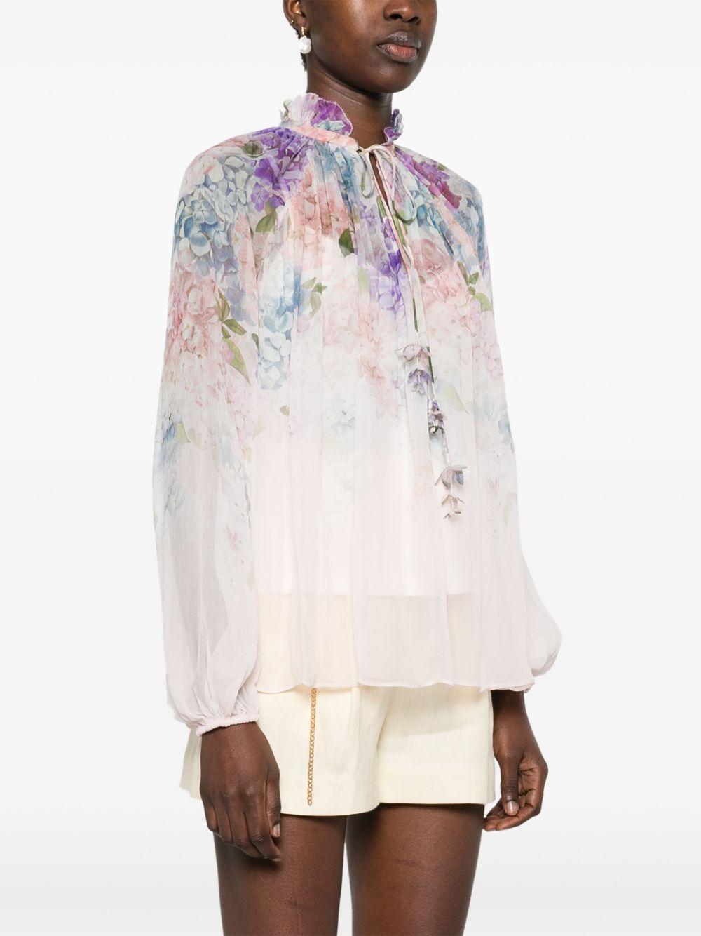 Dawning blouse<BR/><BR/> 0991TS252 MULTI HYDRANGEA ZIMMERMANN