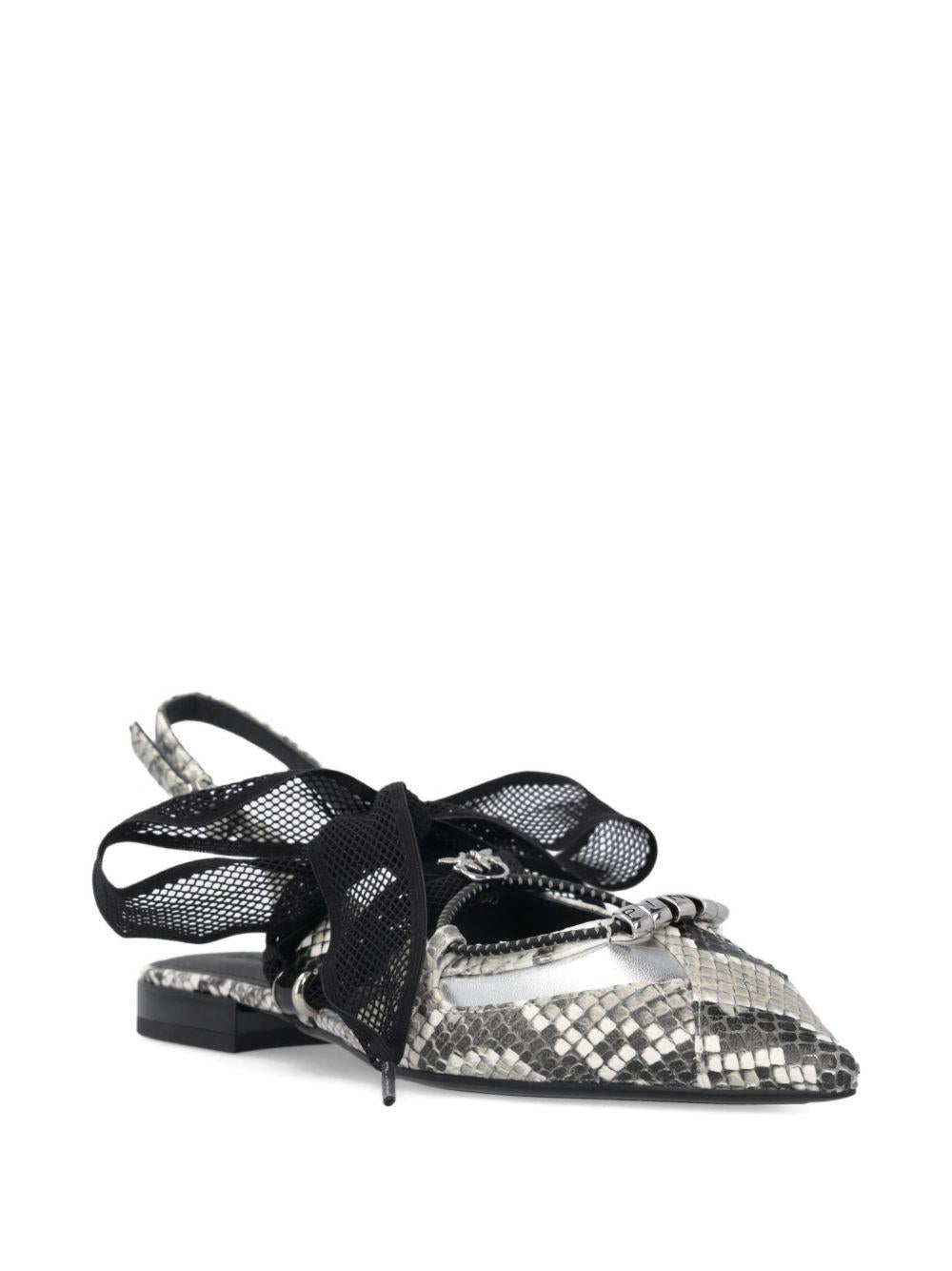 Slingback ballerinas with python print and ties SD0547 P042I93 PINKO