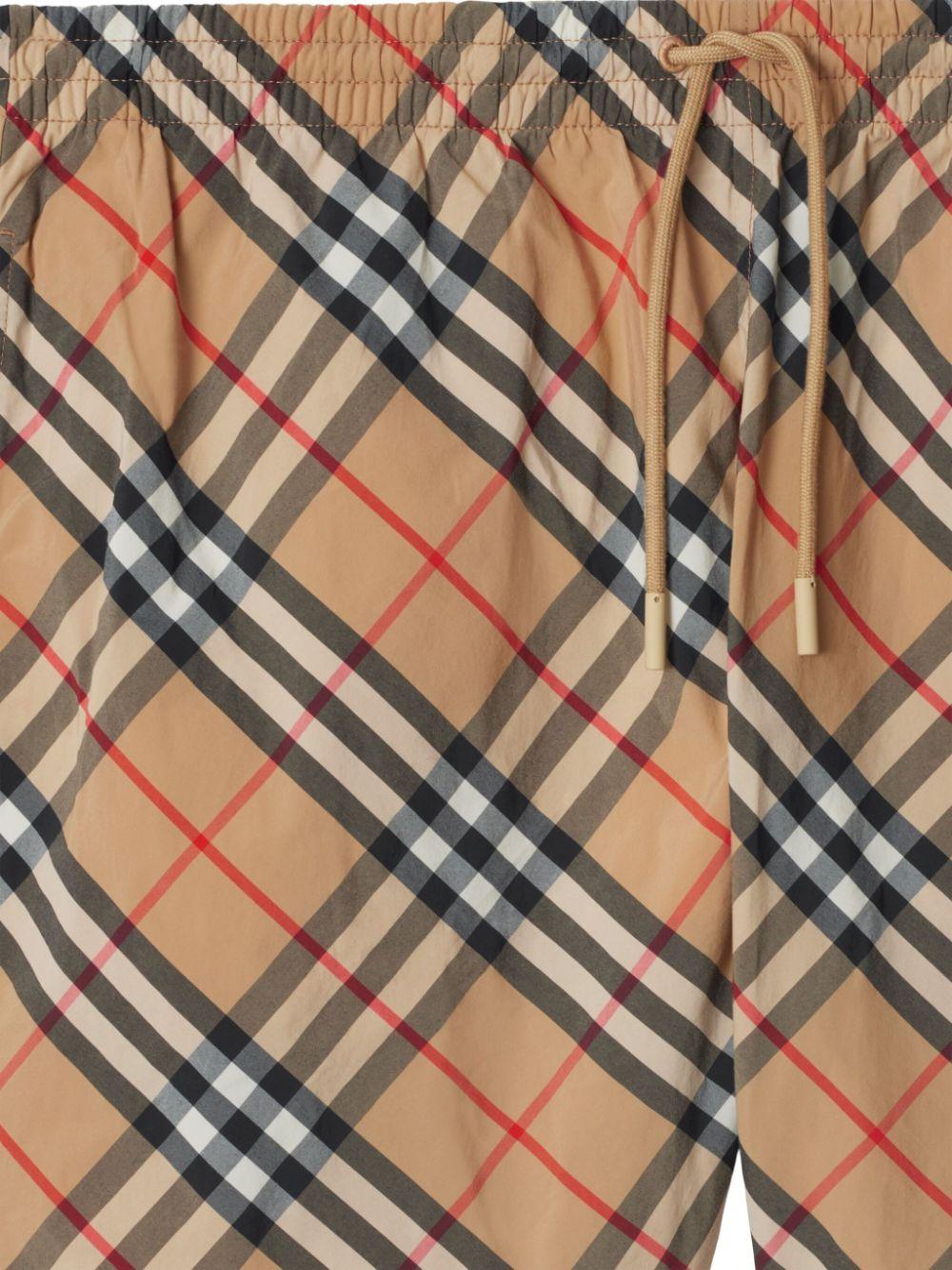 Check-print drawstring swim shorts<BR/><BR/><BR/> 8087335 B9368 BURBERRY