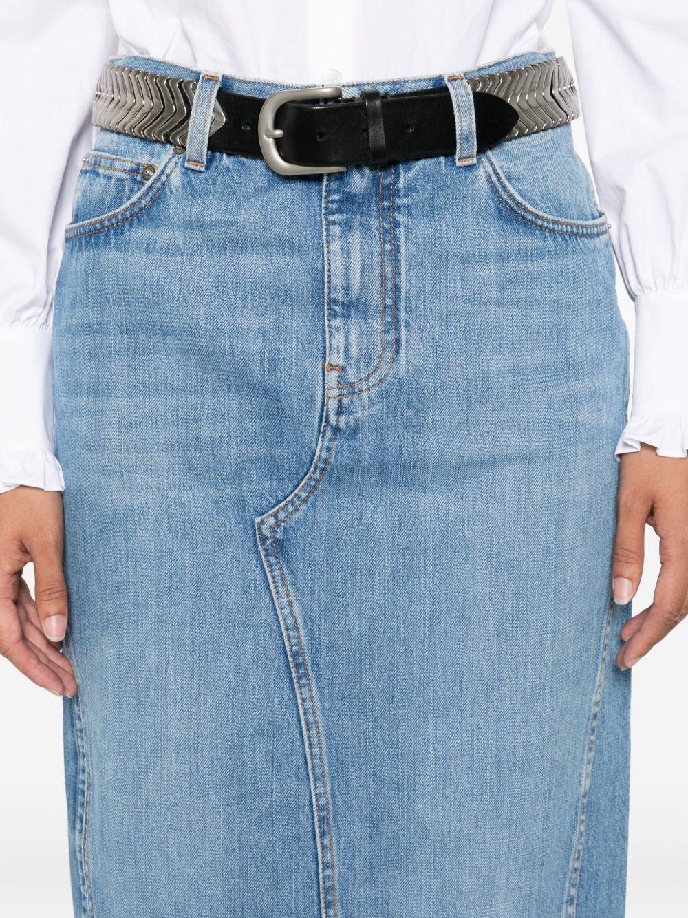 Midi skirt in washed denim BW40Z9516F 420 GIVENCHY