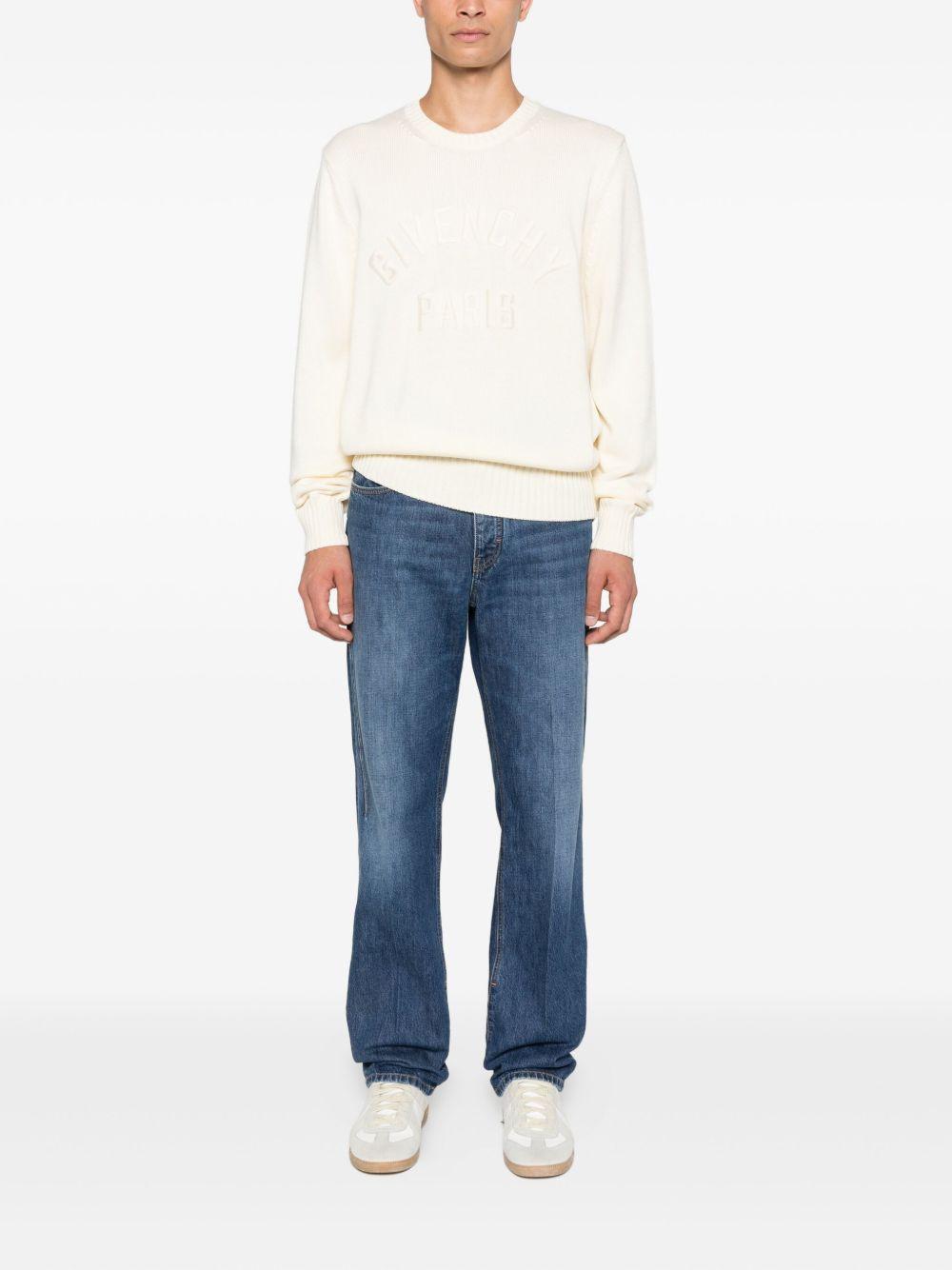 Sweater in cotton knit with GIVENCHY Paris embroidery BM90W04YNM 150 GIVENCHY
