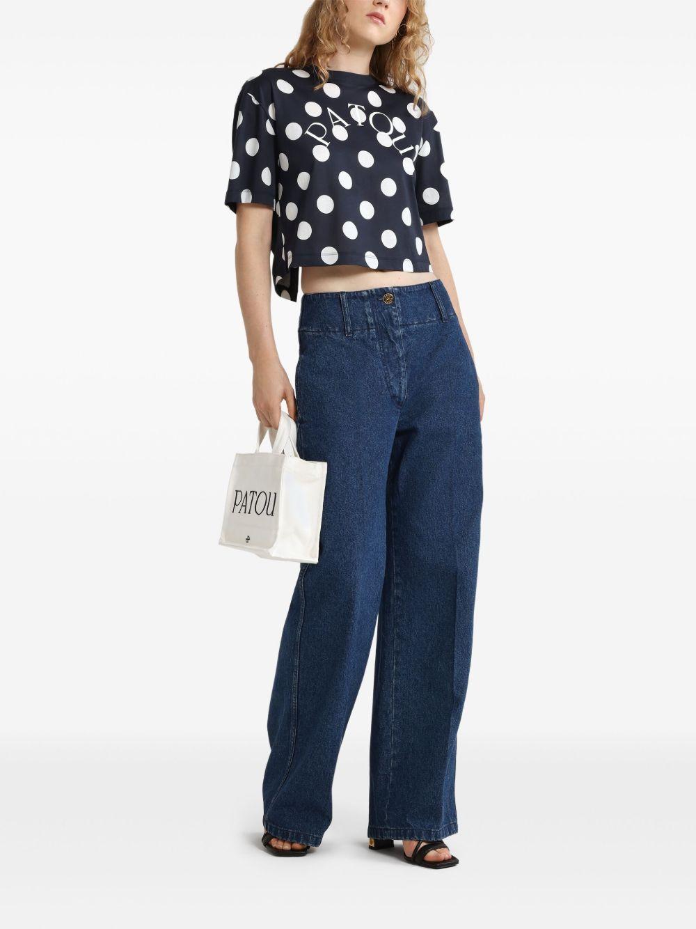Logo-print split-back T-shirt<BR/><BR/><BR/> JE1379999 5064 PATOU