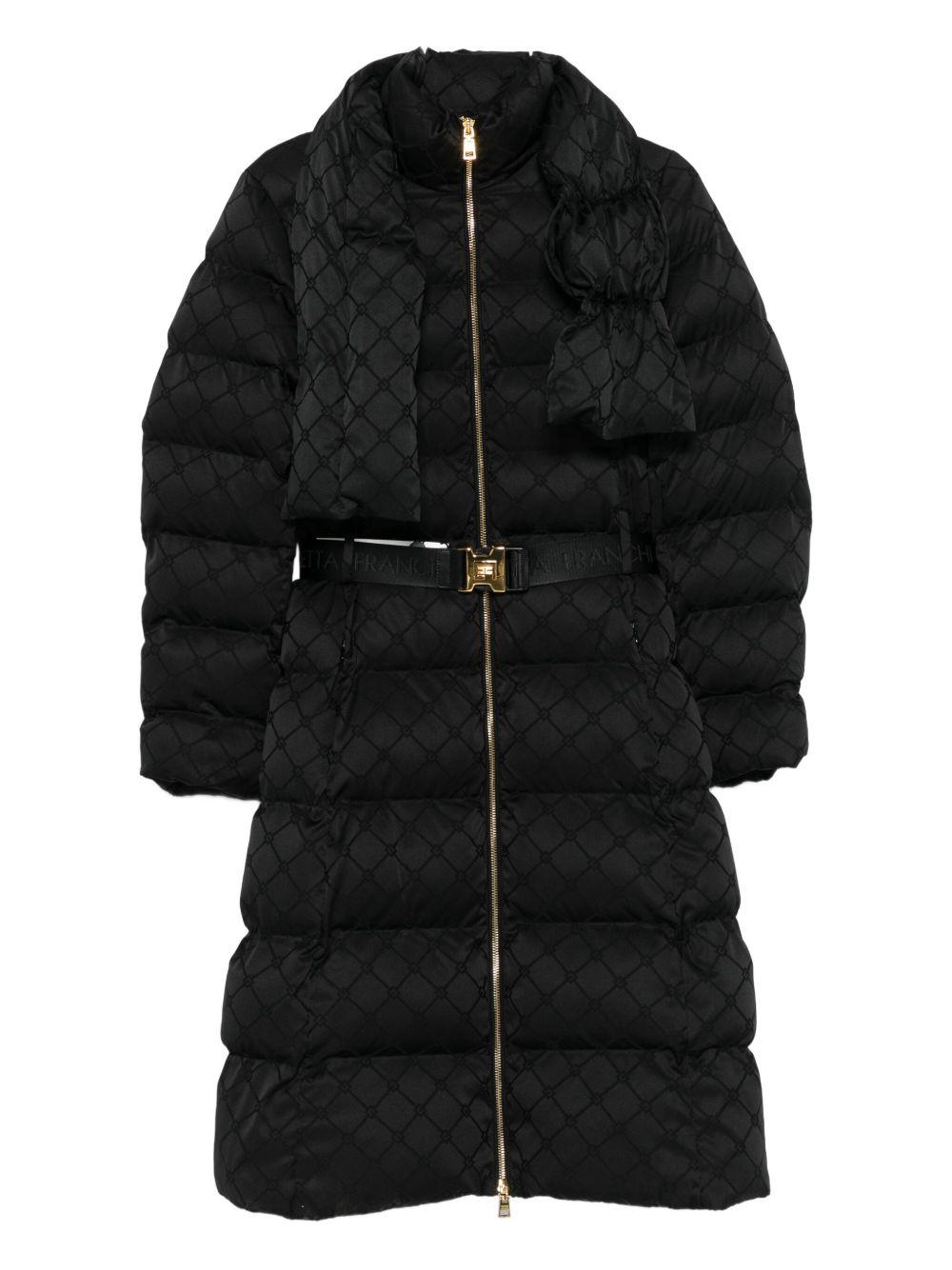 Down jacket in jacquard voile fabric PI84D56E2 110 ELISABETTA FRANCHI