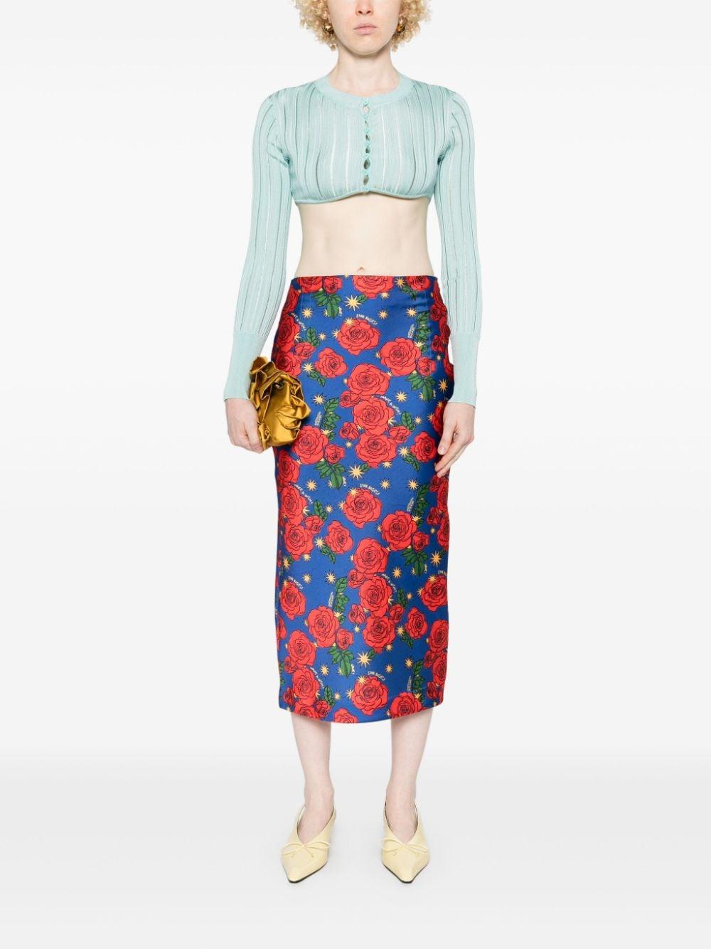Floral-print midi skirt AE-SK45-DU STARFLOW ALESSANDRO ENRIQUEZ