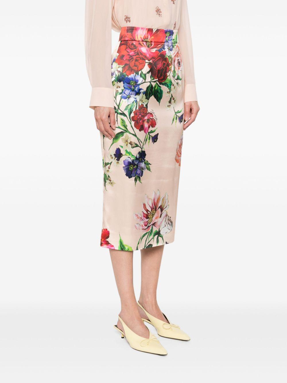 Floral-print midi skirt<BR/><BR/> F4BCAT FSIB5H25PR DOLCE & GABBANA