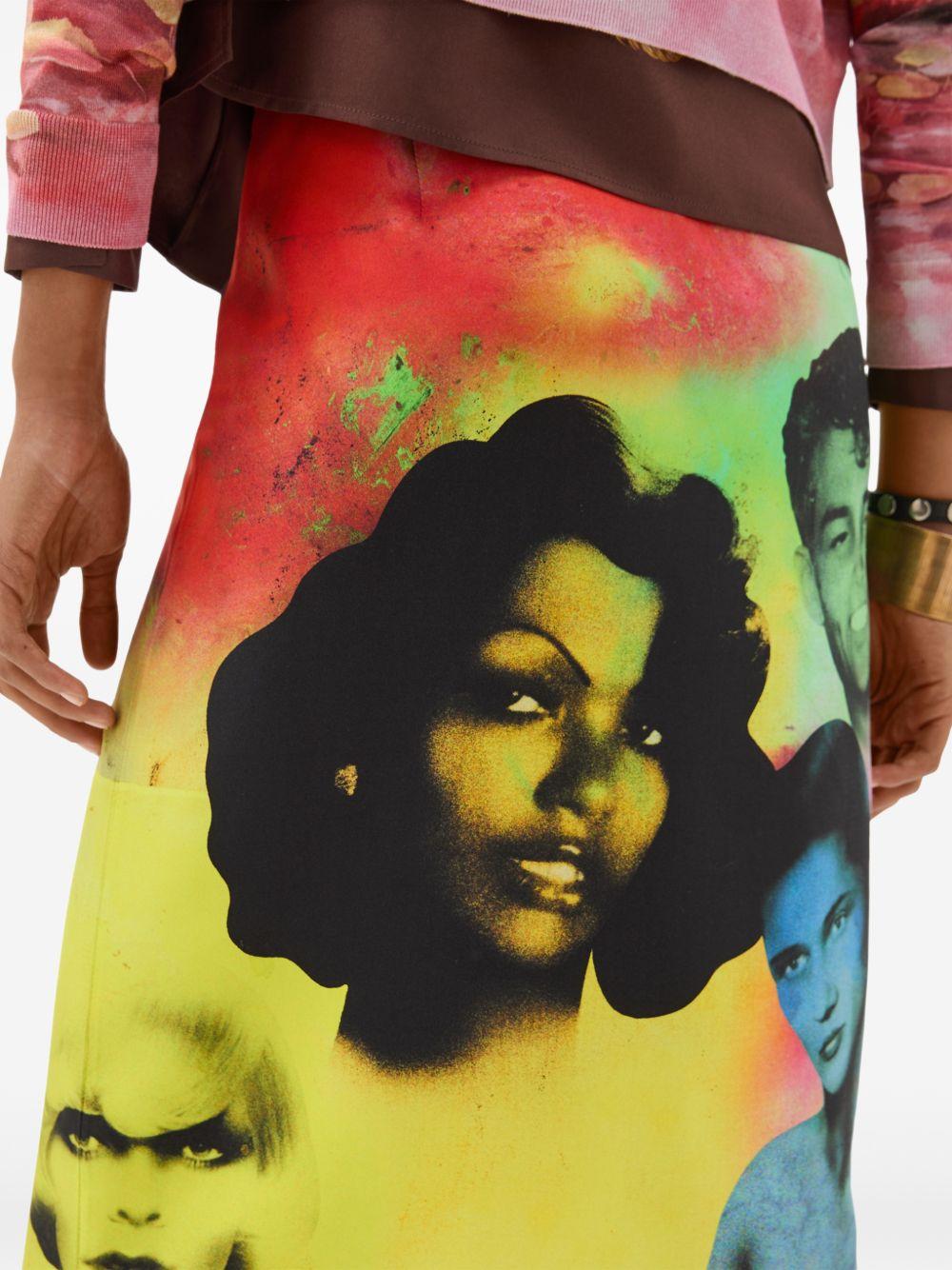 Printed Silk Twill Pencil Skirt 1024690 1A179135X000 VERSACE