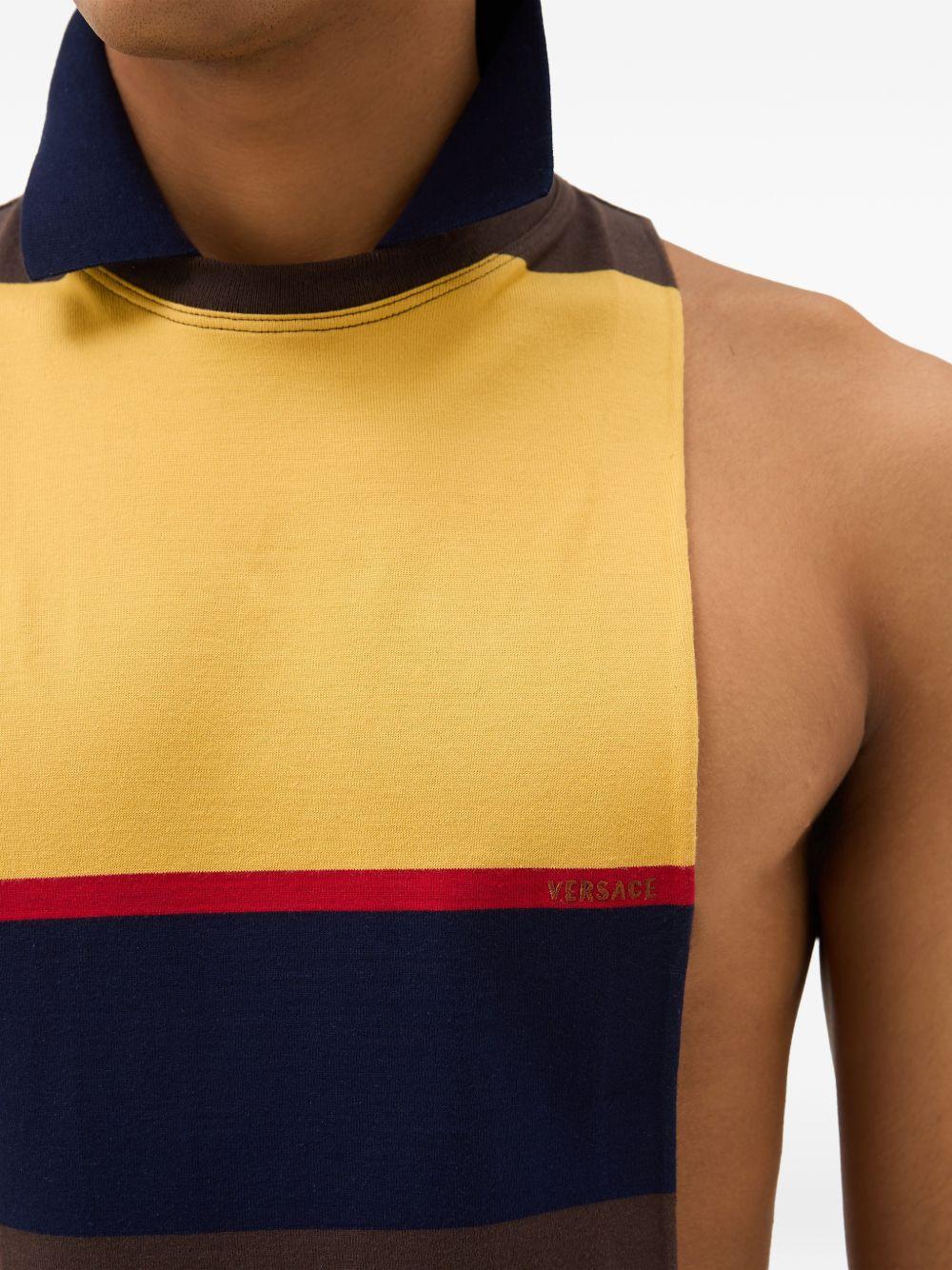 Striped Cotton-Jersey Tank Top 1024577 1A178906Y520 VERSACE
