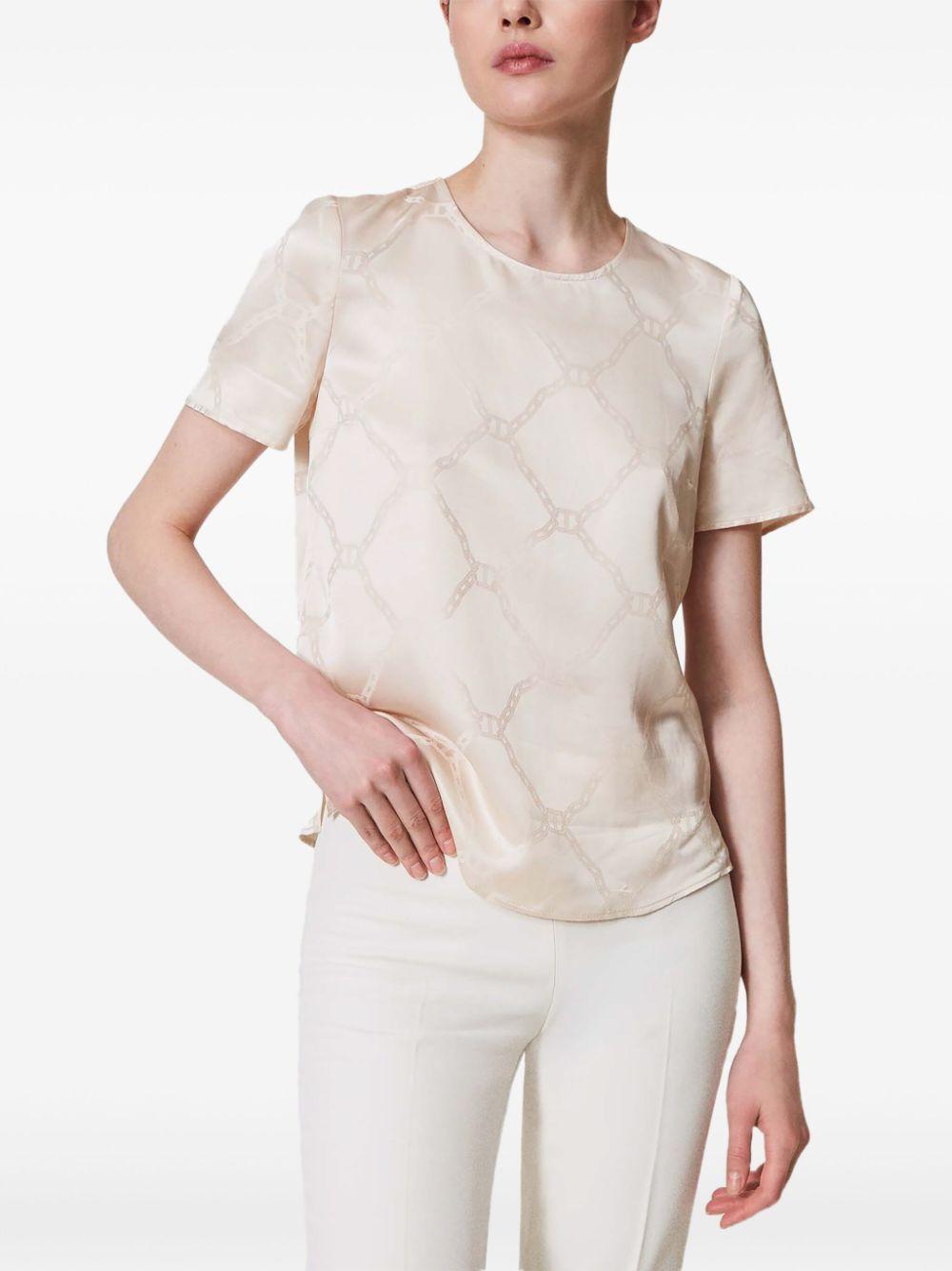 Blouse with jacquard Oval T 251TP2012 11748 TWINSET