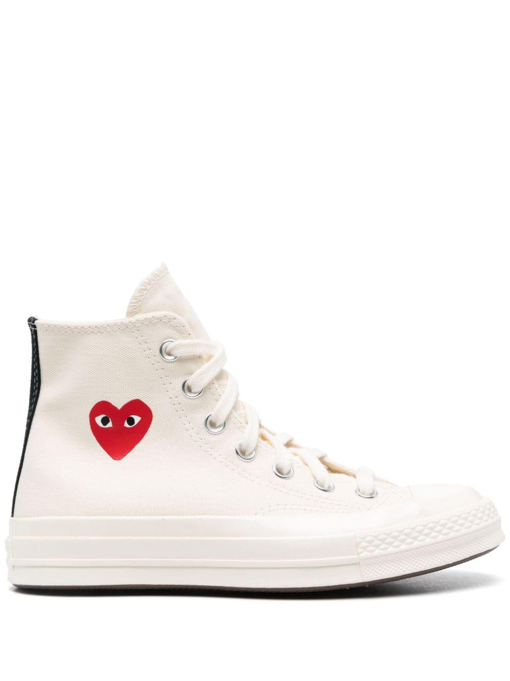 Heart Chuck 70 sneakers<BR/><BR/><BR/> AZK129 WHITE COMME des GARÇONS PLAY x Converse