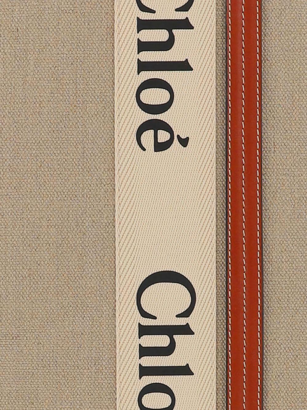 Woody large linen tote bag CHC22AS382I26 90U CHLOÉ