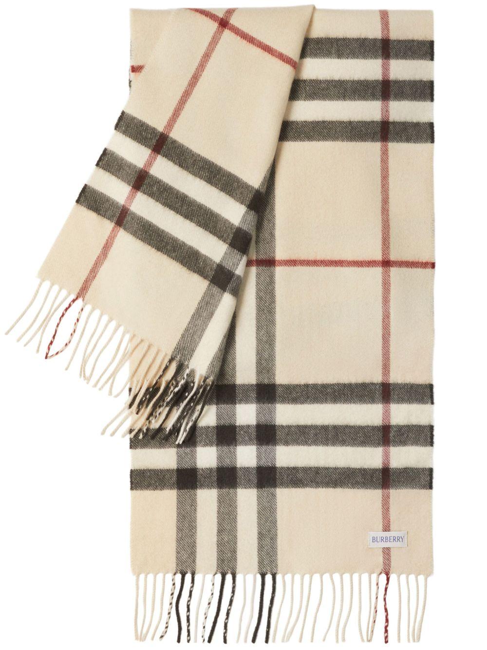 The Burberry Check cashmere scarf<BR/><BR/><BR/> 8077884 A1450 BURBERRY