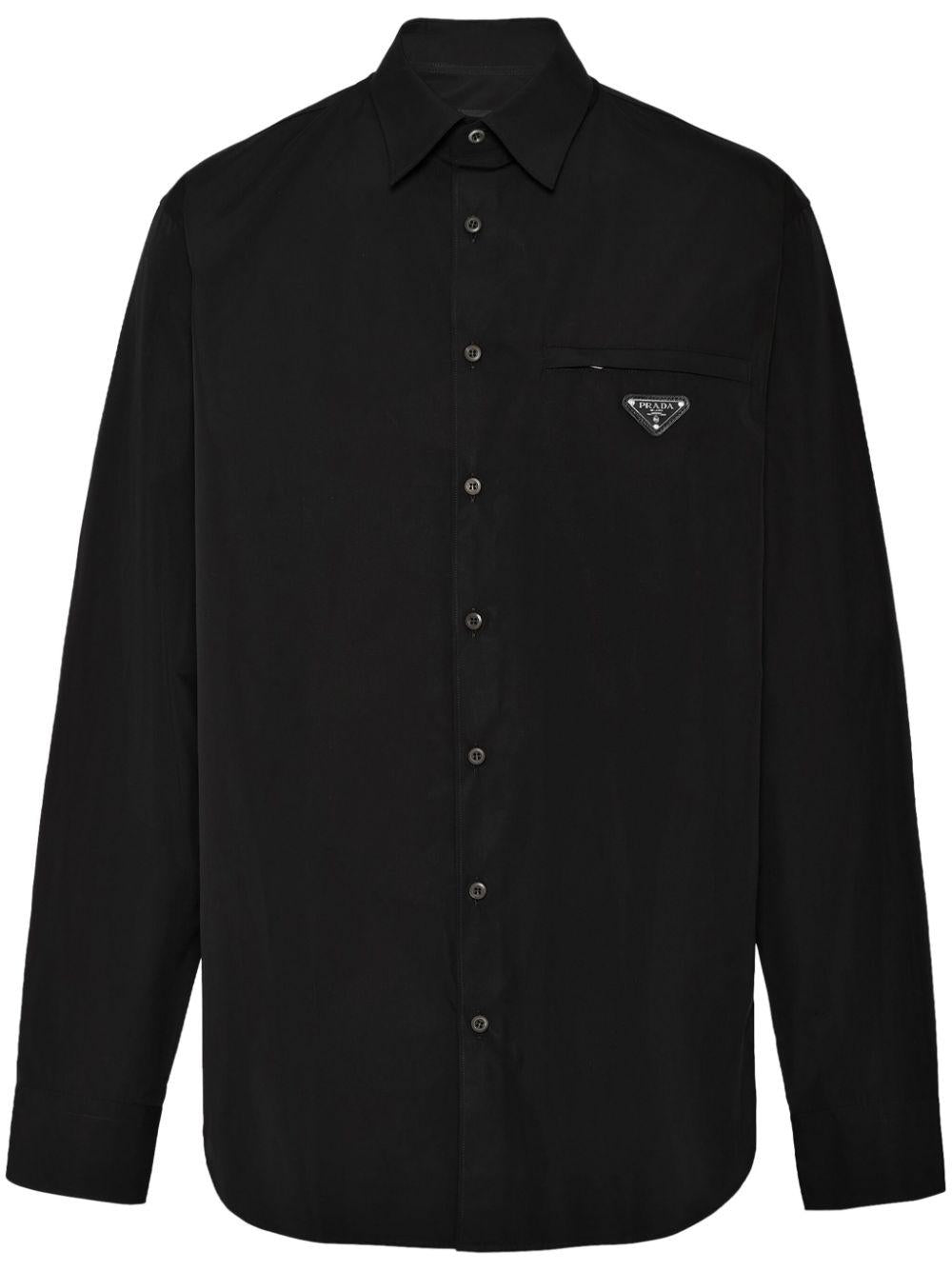 Enamel triangle-logo shirt<BR/><BR/><BR/> UCN549 1XV2F0002 PRADA