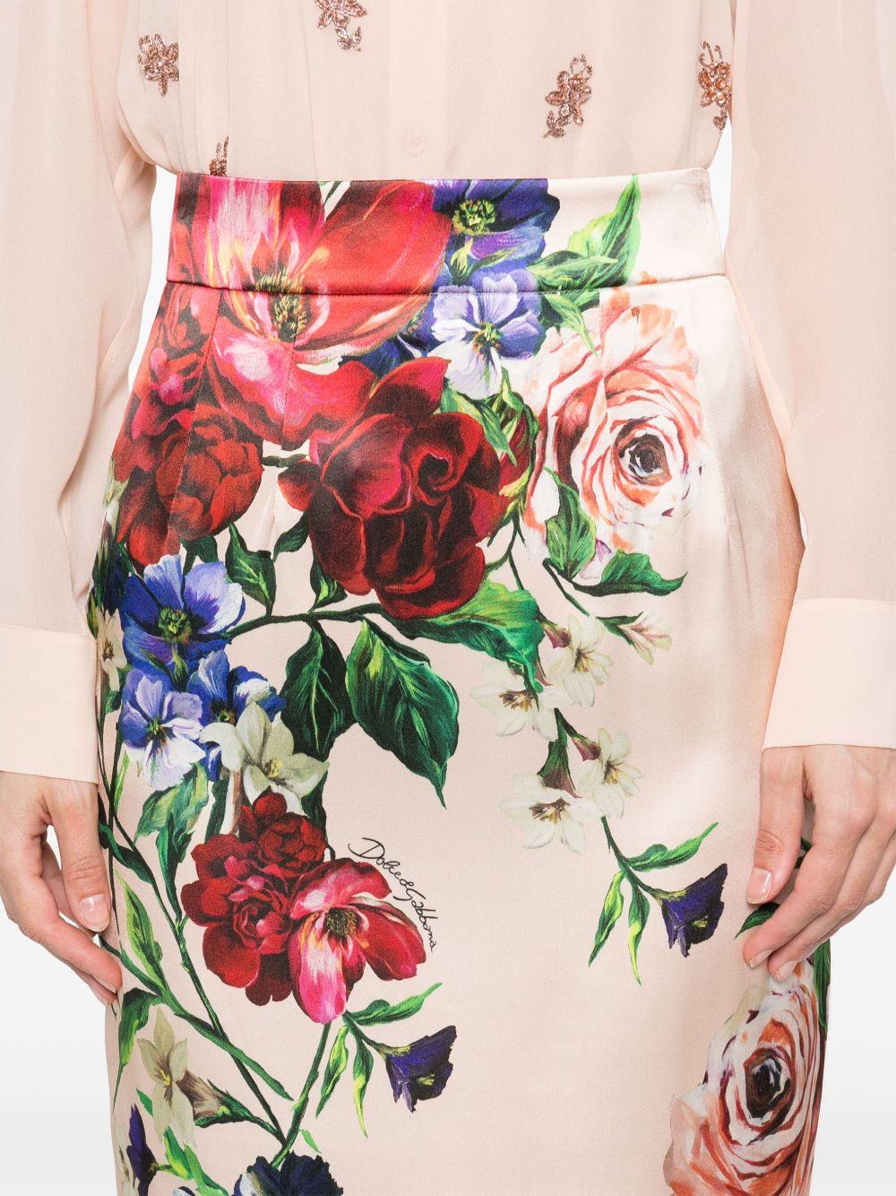 Floral-print midi skirt<BR/><BR/> F4BCAT FSIB5H25PR DOLCE & GABBANA