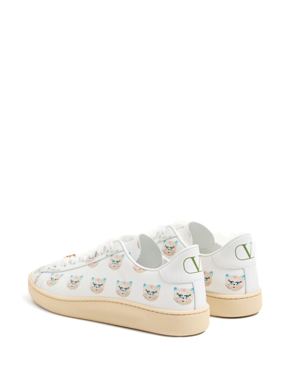 Royco Trainer In Nappa Calfskin With Le Chat De La Maison Pattern 8Y2S0K34EAM A7F VALENTINO GARAVANI