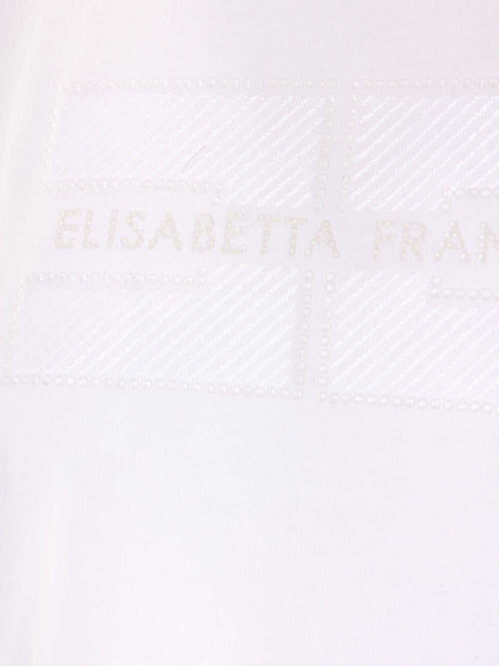 Jersey T-shirt with embroidered logo and rhinestones MA00251E2 270 ELISABETTA FRANCHI