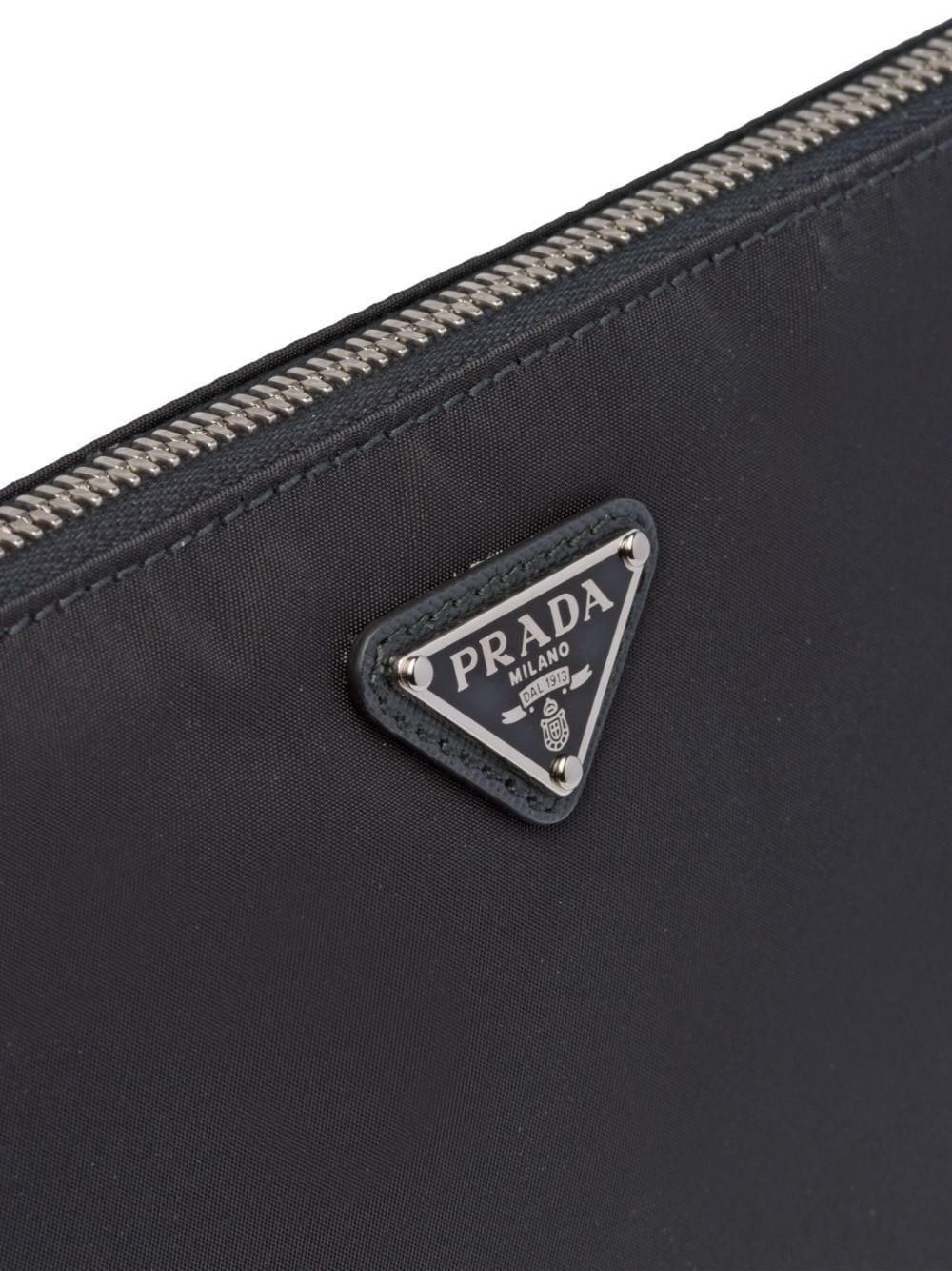 Re-Nylon triangle-logo clutch bag<BR/><BR/><BR/> 2NH006 2DMHF0002 PRADA