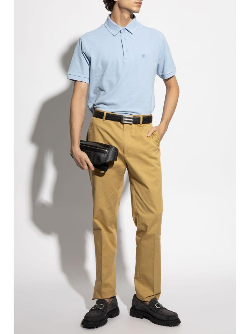 Pegaso-embroidered cotton polo shirt<BR/> MRMD0006 AJ264B0143 ETRO