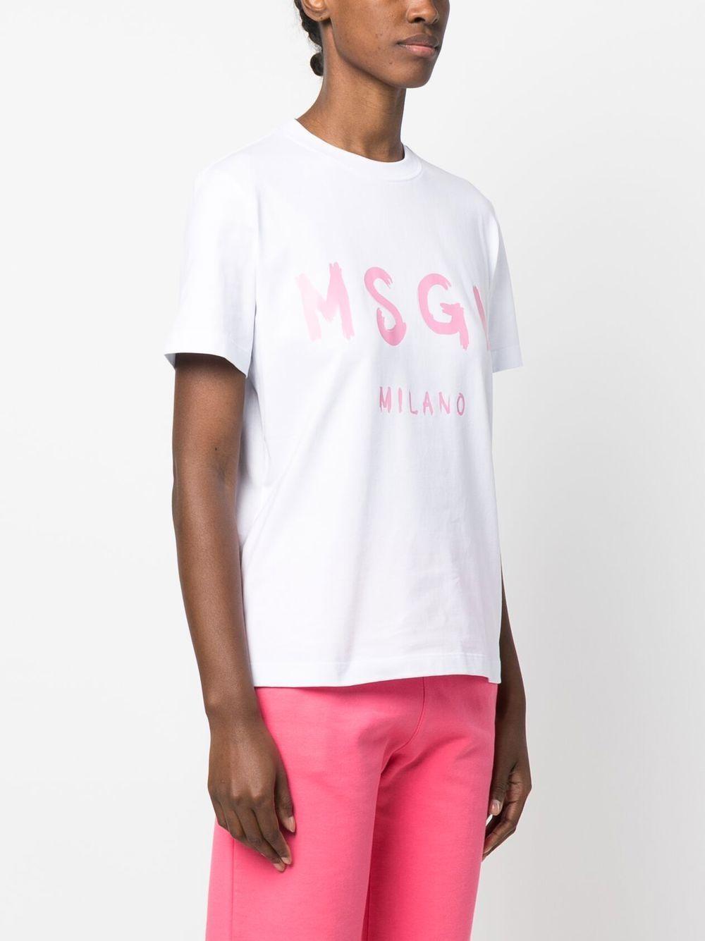 Graffiti logo-print T-shirt<BR/><BR/> 3441MDM510 23700201A MSGM