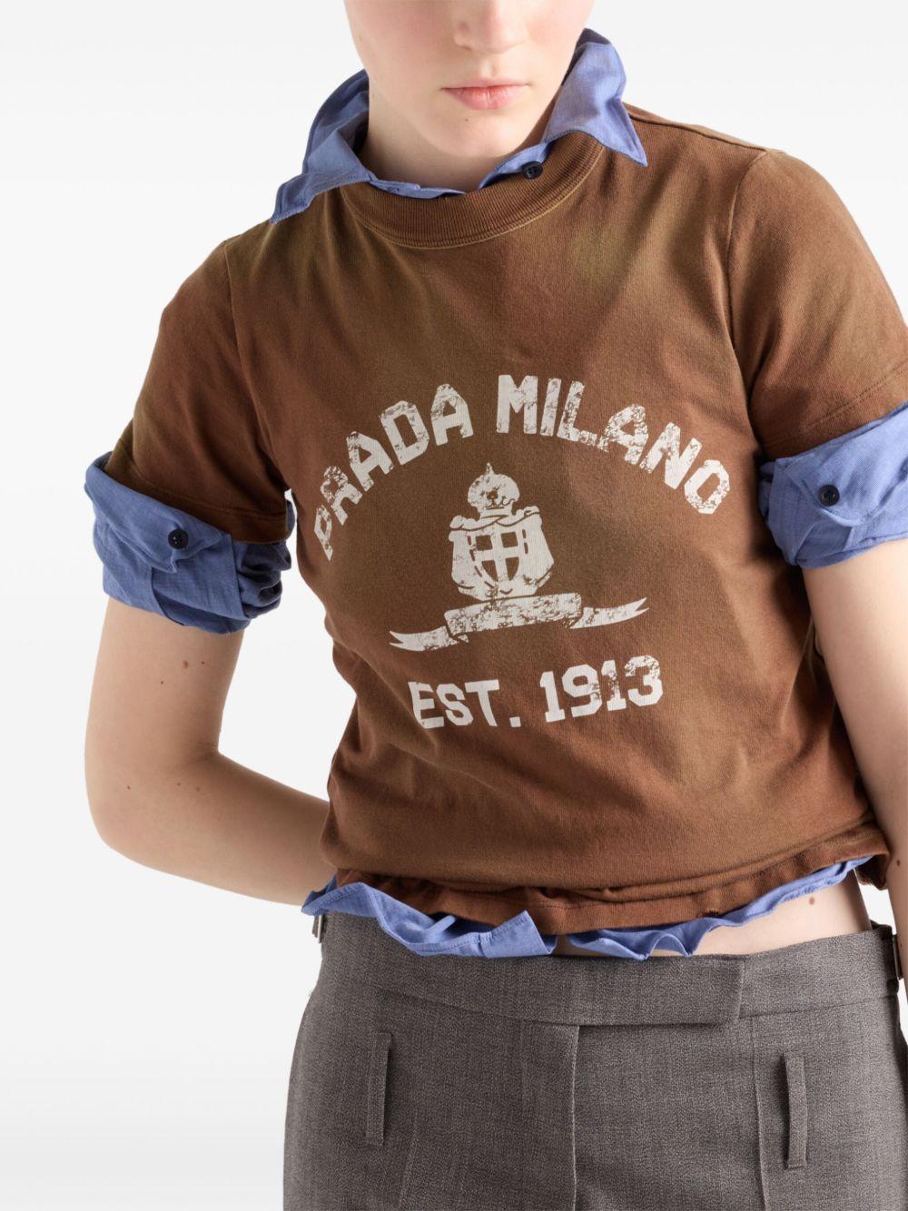 Prada Milano logo-print T-shirt<BR/><BR/><BR/> 3557B 16XRF0005 PRADA