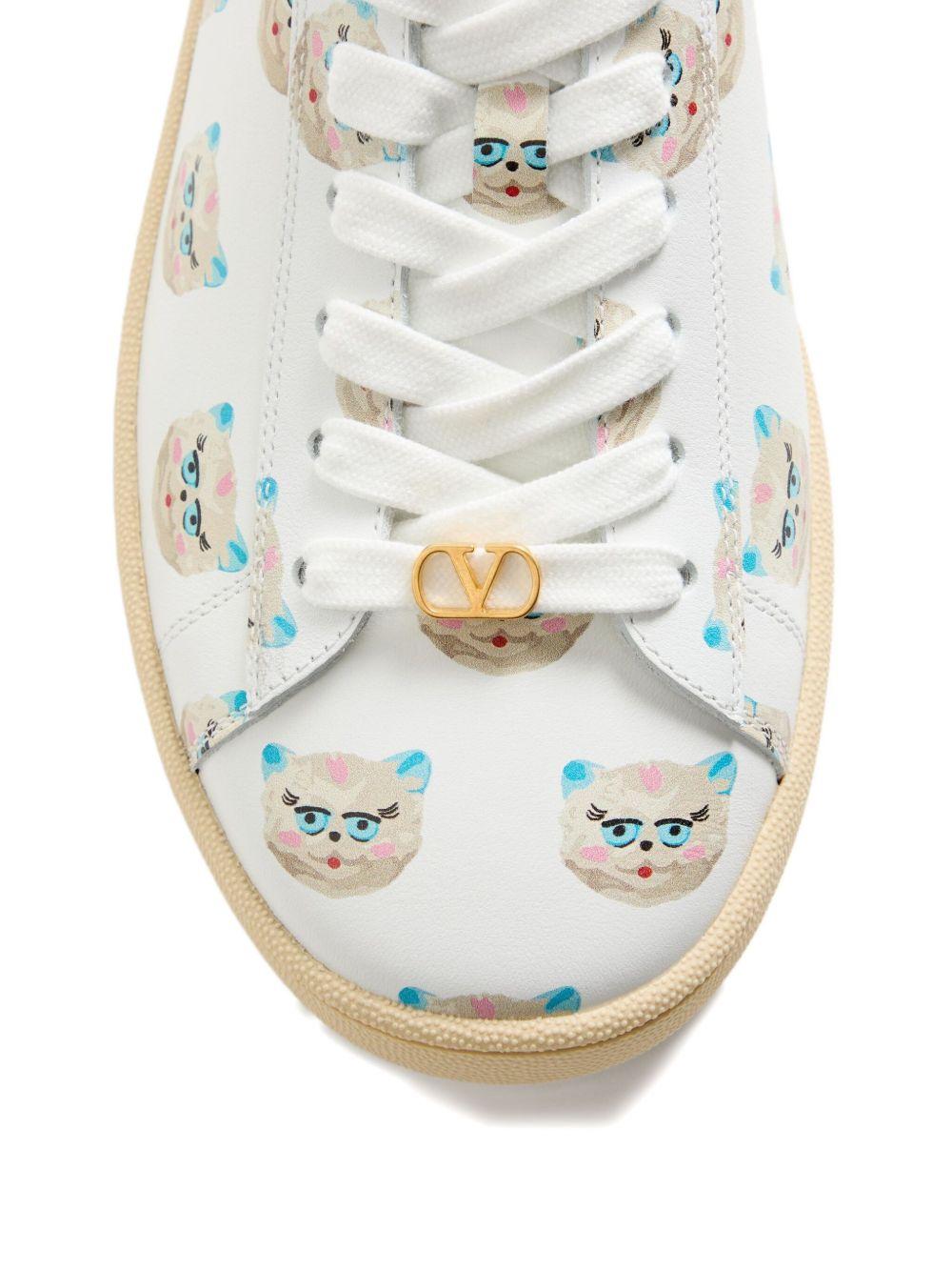 Royco Trainer In Nappa Calfskin With Le Chat De La Maison Pattern 8Y2S0K34EAM A7F VALENTINO GARAVANI
