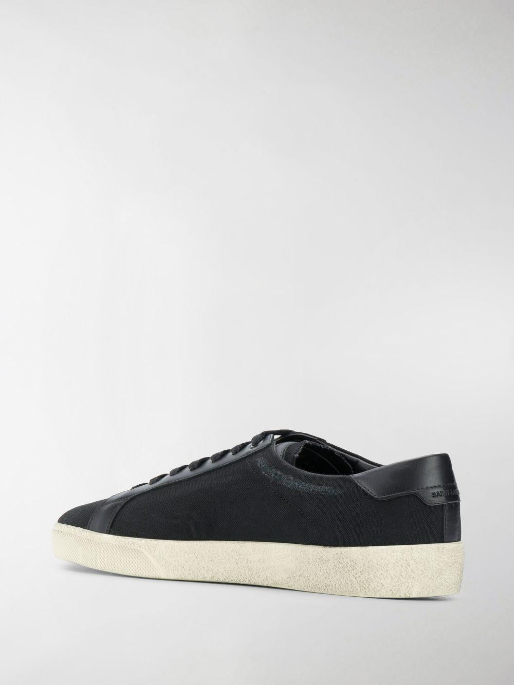 Black/white logo-print low-top sneakers 611106GUP50 1000 SAINT LAURENT