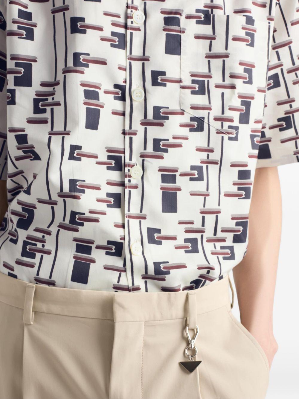Printed cotton blend shirt UCS41419GW S-UMOF0S8V PRADA