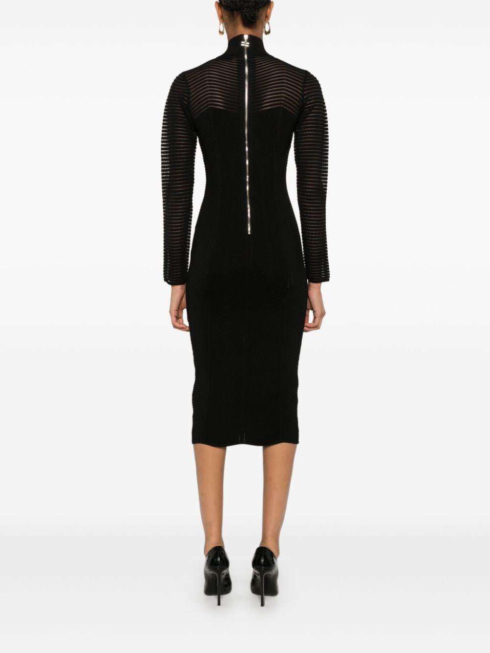 3D herringbone midi dress<BR/><BR/><BR/> AM02B46E2 110 ELISABETTA FRANCHI