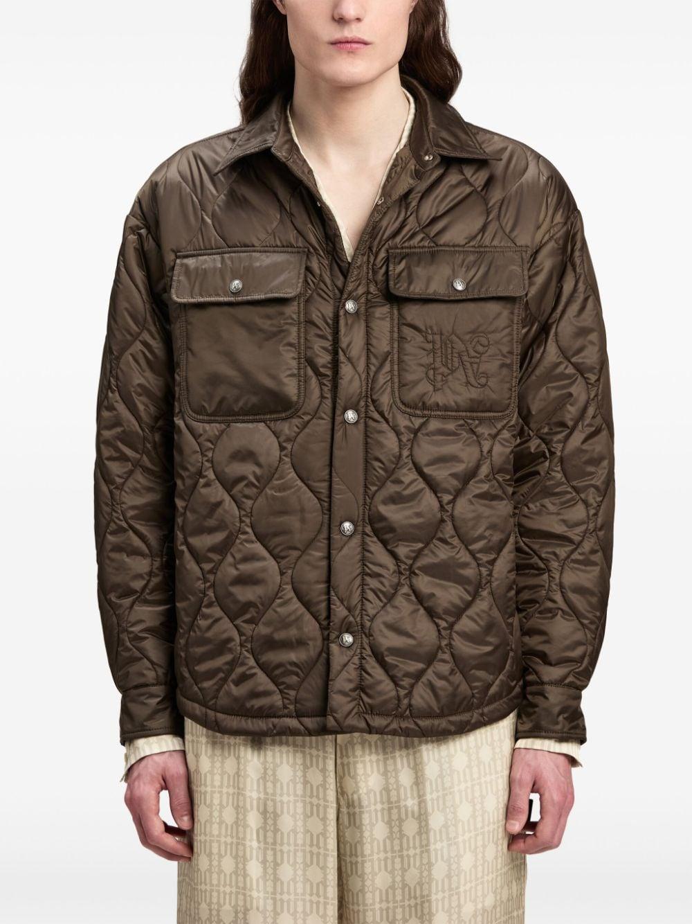 Logo-embroidered quilted jacket<BR/><BR/><BR/> PMED054F24FAB001 5656 PALM ANGELS