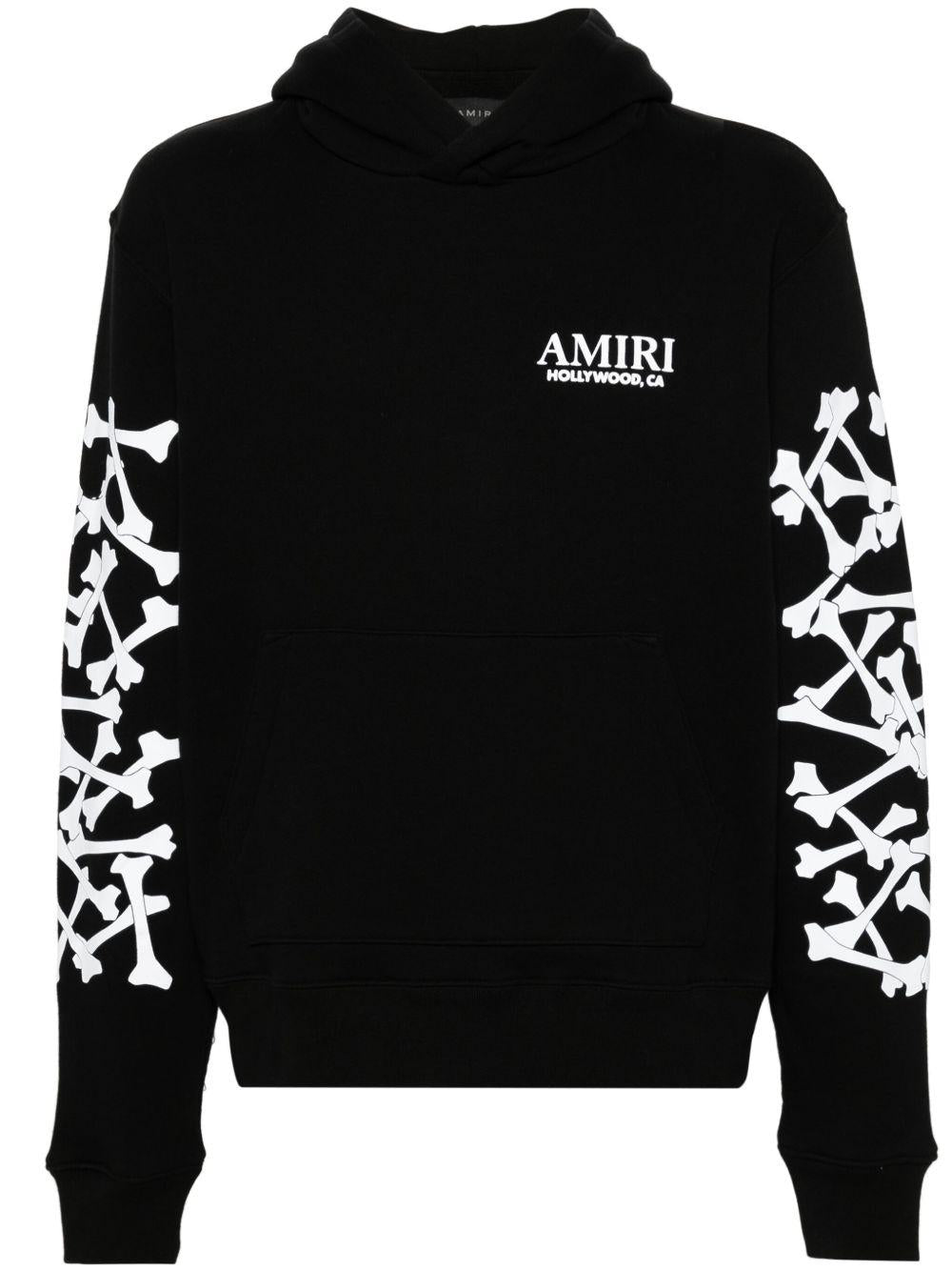 Bones Stacked lyocell hoodie<BR/><BR/><BR/> AMJYHD1051 BLACK AMIRI